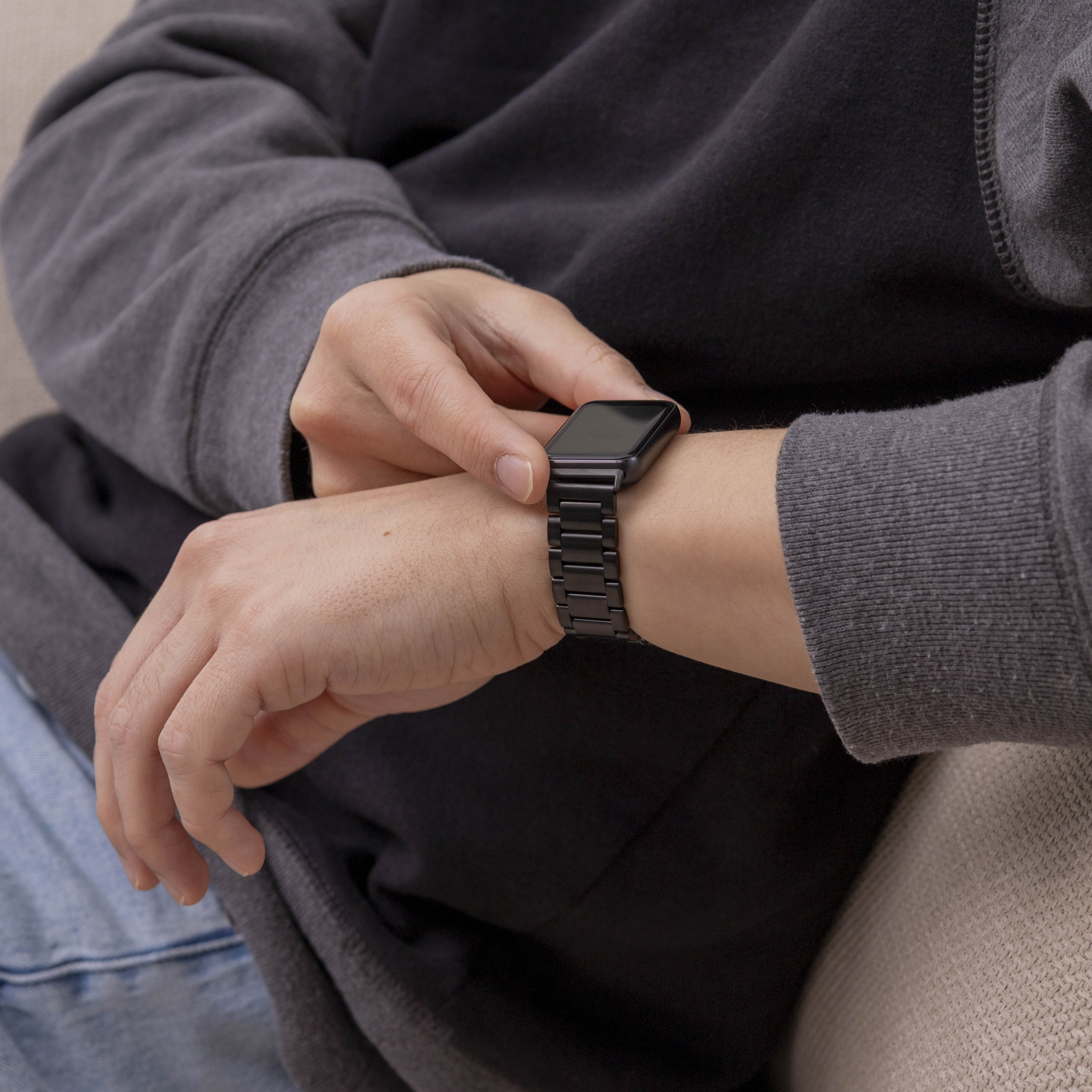 Samsung Galaxy Fit 3 Steel Strap (Black)