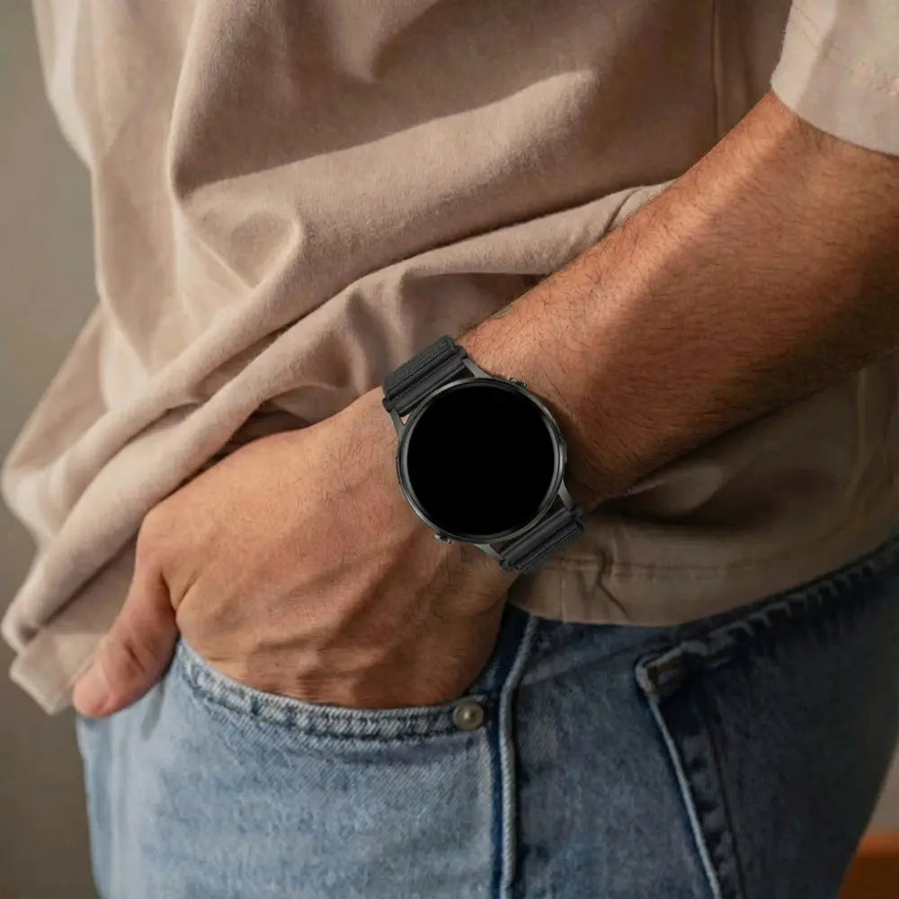 Bandz Garmin Vivomove 3 Nylon Strap 'Wave' (Black)