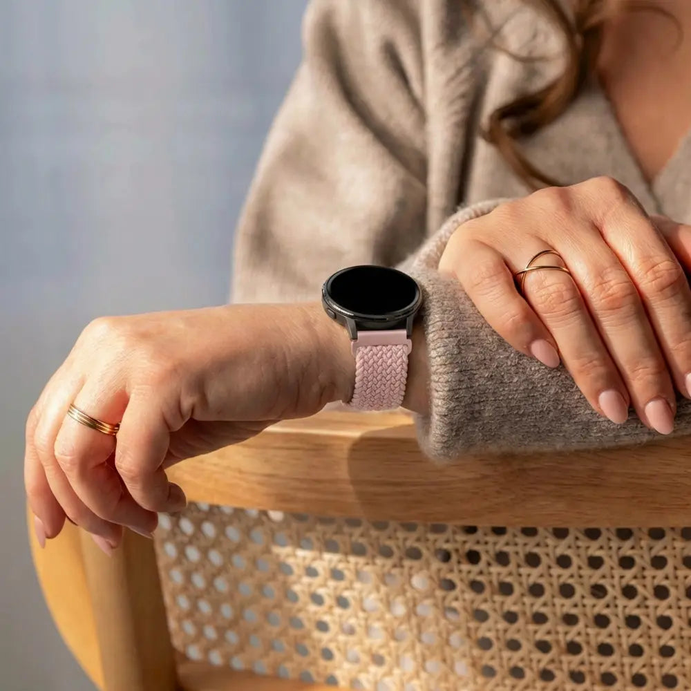 Bandz Garmin Forerunner 255s Braided Strap 'Parachute' (Pink)