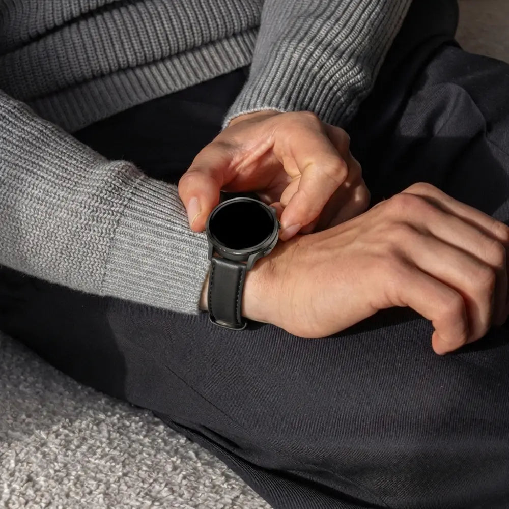 Bandz Garmin Approach S50 Leather Strap 'Classic' (Black)