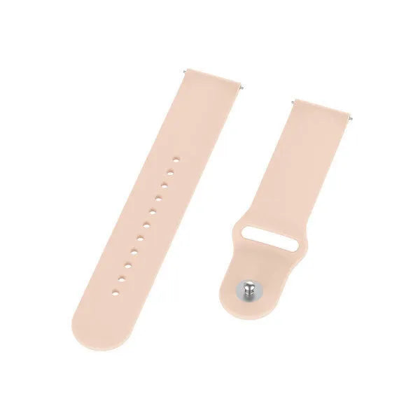 Silicone Sport Strap, antique pink, laid flat, separate parts, direct top view