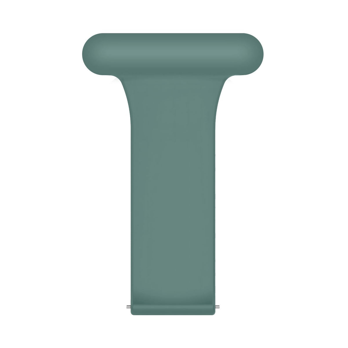 Silicone Nurse Fob, green, laid flat, joined, direct top view