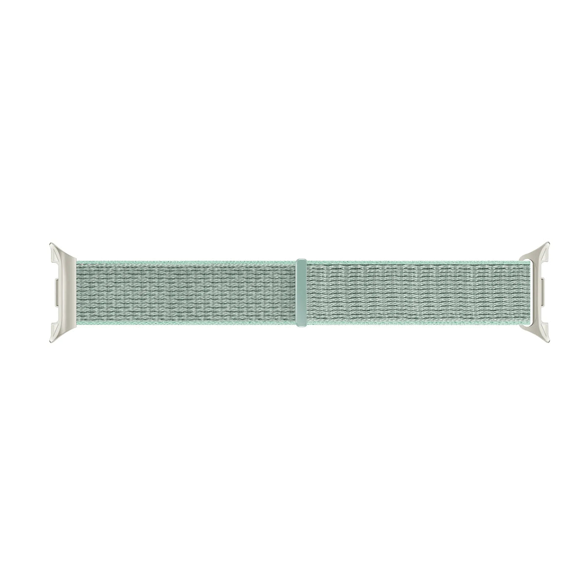 Nylon Strap, light cyan, laid flat, joined, direct top view