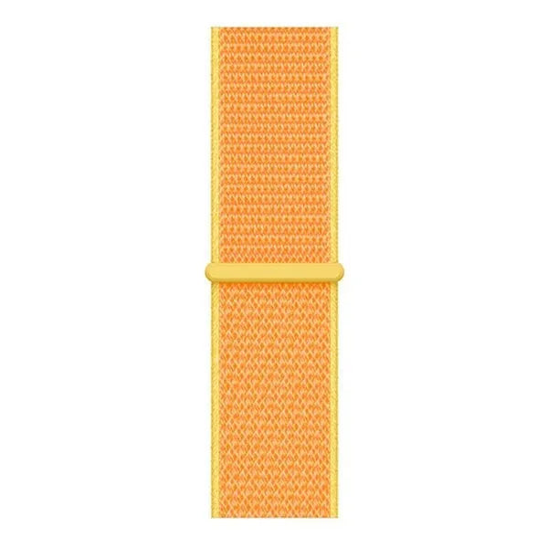 Nylon Strap, light yellow, laid flat, joined, direct top view