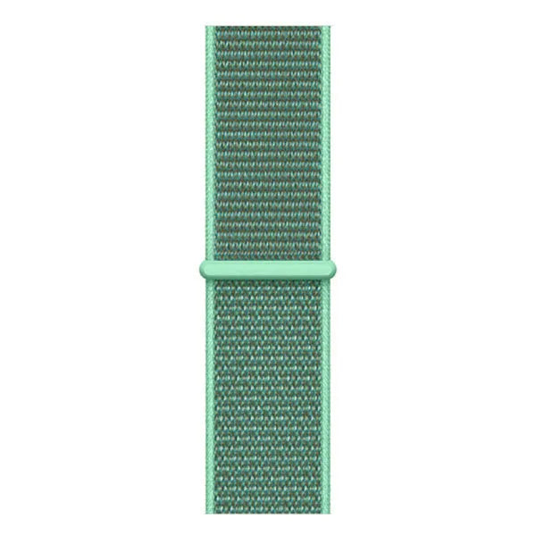 Nylon Strap, mint, laid flat, joined, direct top view