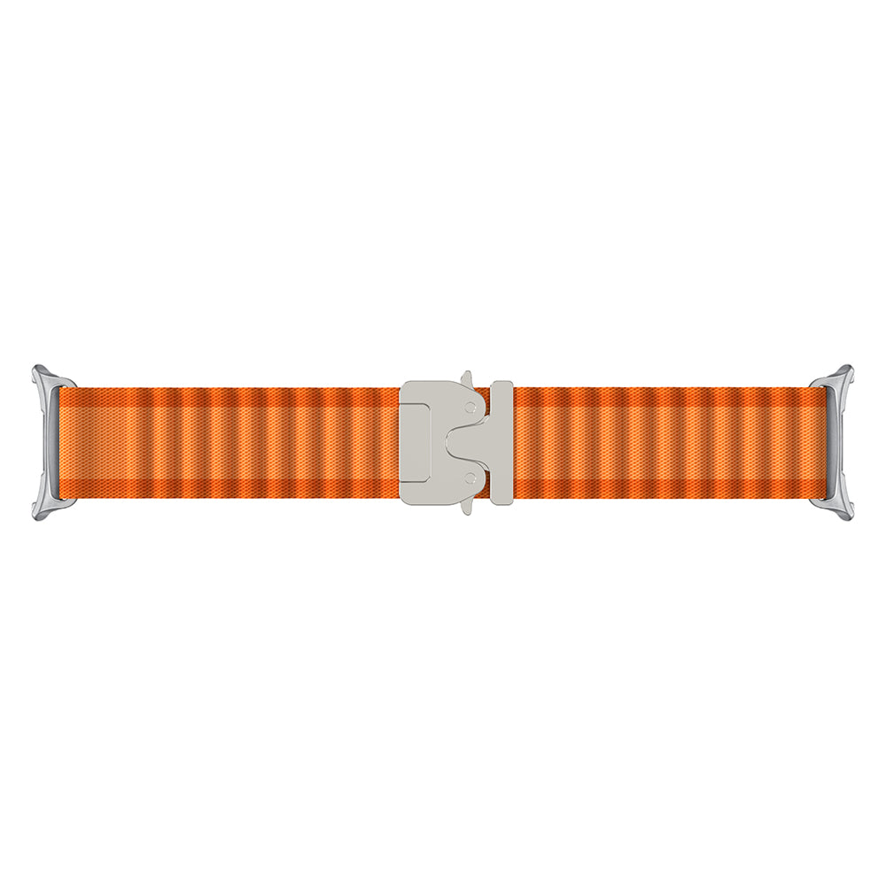 Samsung Galaxy Watch 8 - 40mm Outdoor Nylon Strap with P-Buckle (Orange/Silver)