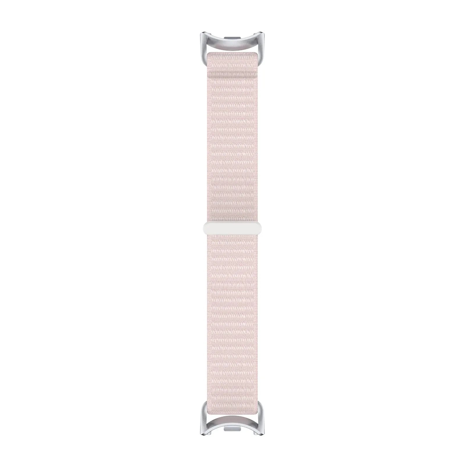 Modern Nylon Strap, light pink, laid flat, joined, direct top view