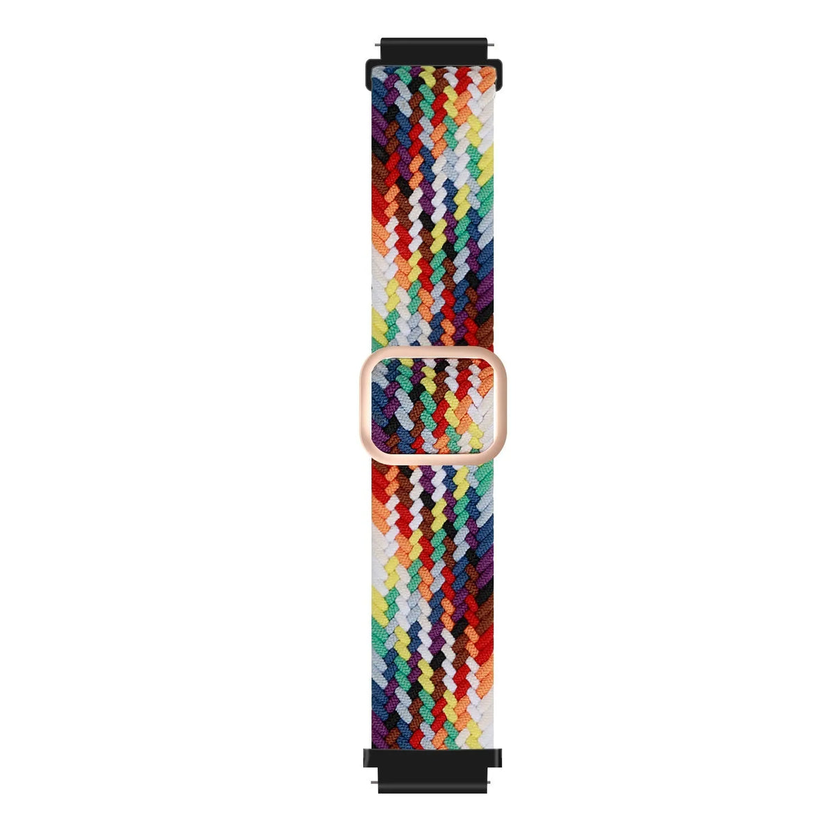 Nylon Adjustable Braided Strap, colourful, laid flat, joined, direct top view