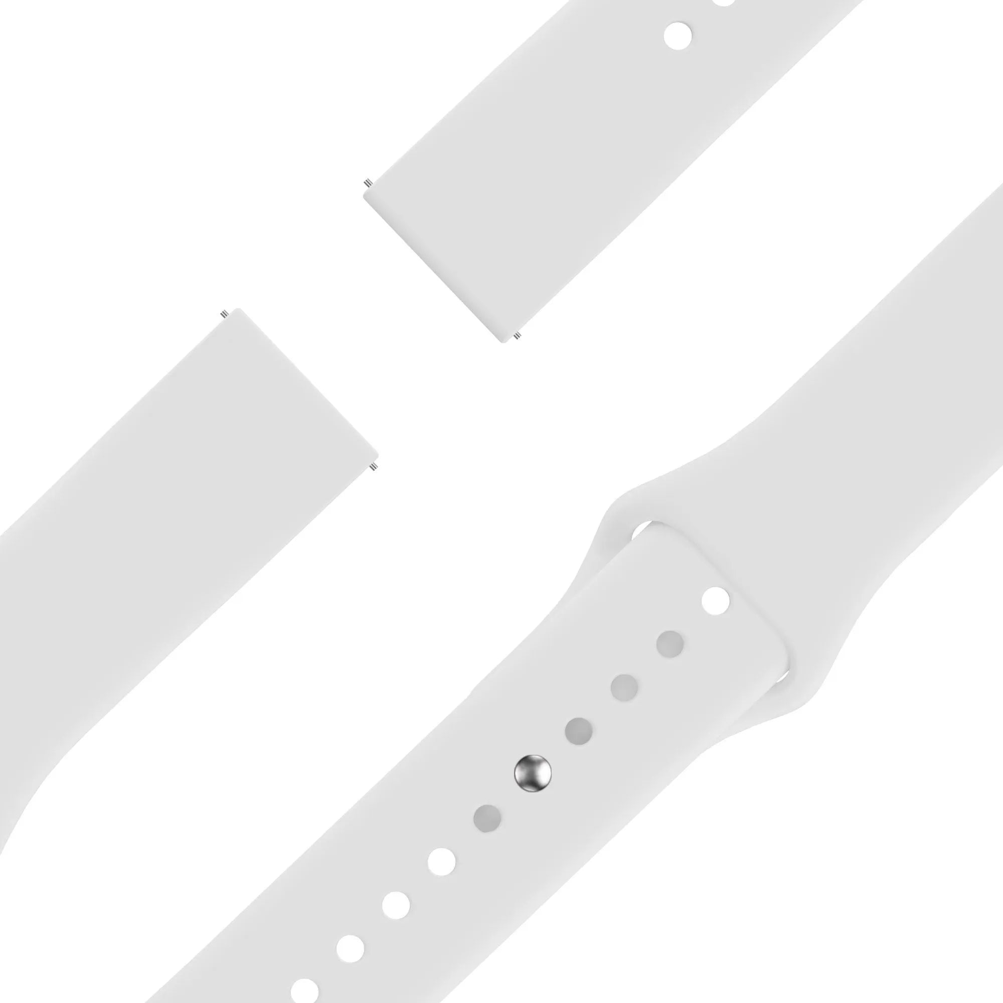 Silicone Sport Strap 'Deluxe', laid flat, separate parts, top and underside view
