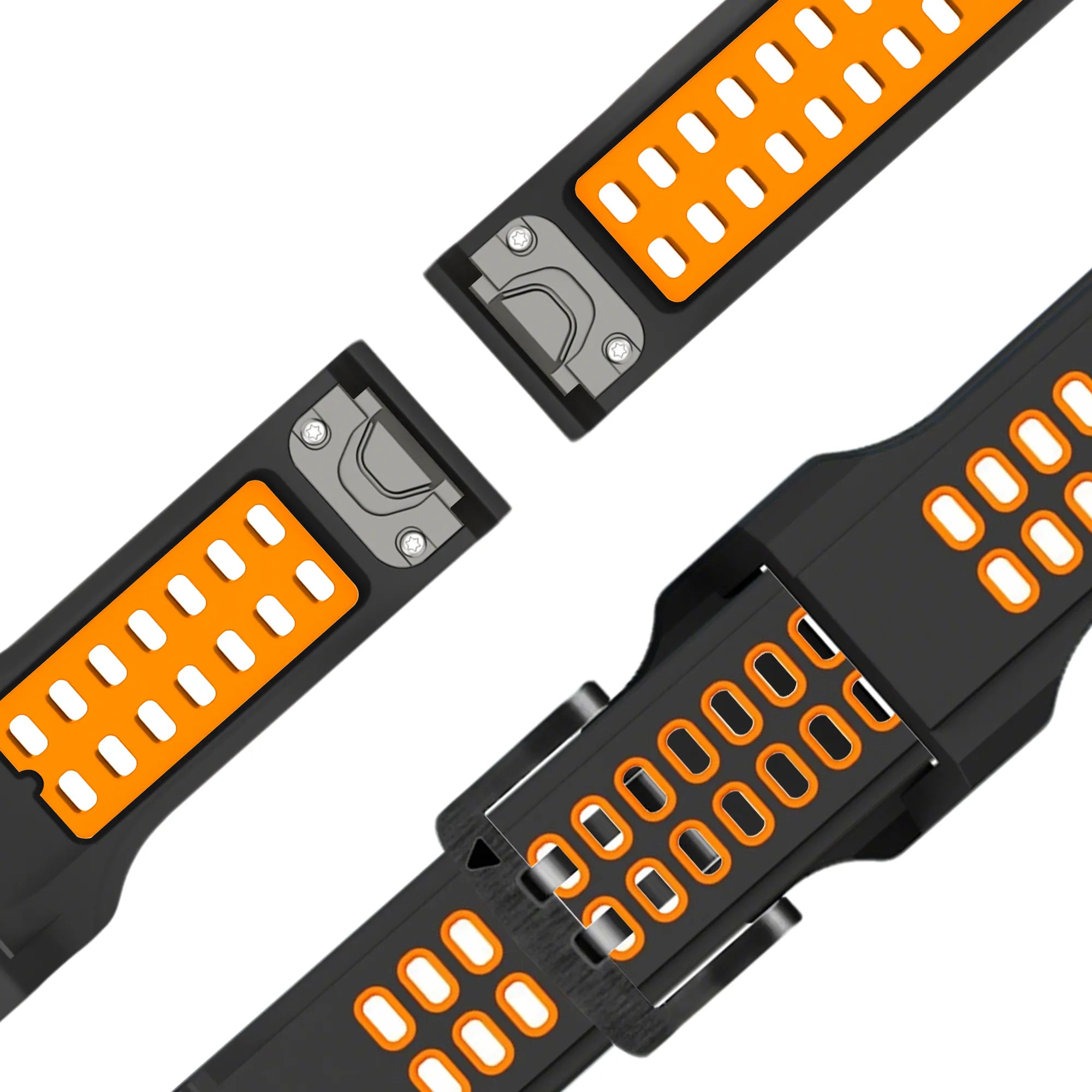 Bandz Garmin D2 Delta PX Buckled Dual Sport Strap (Black/Orange)