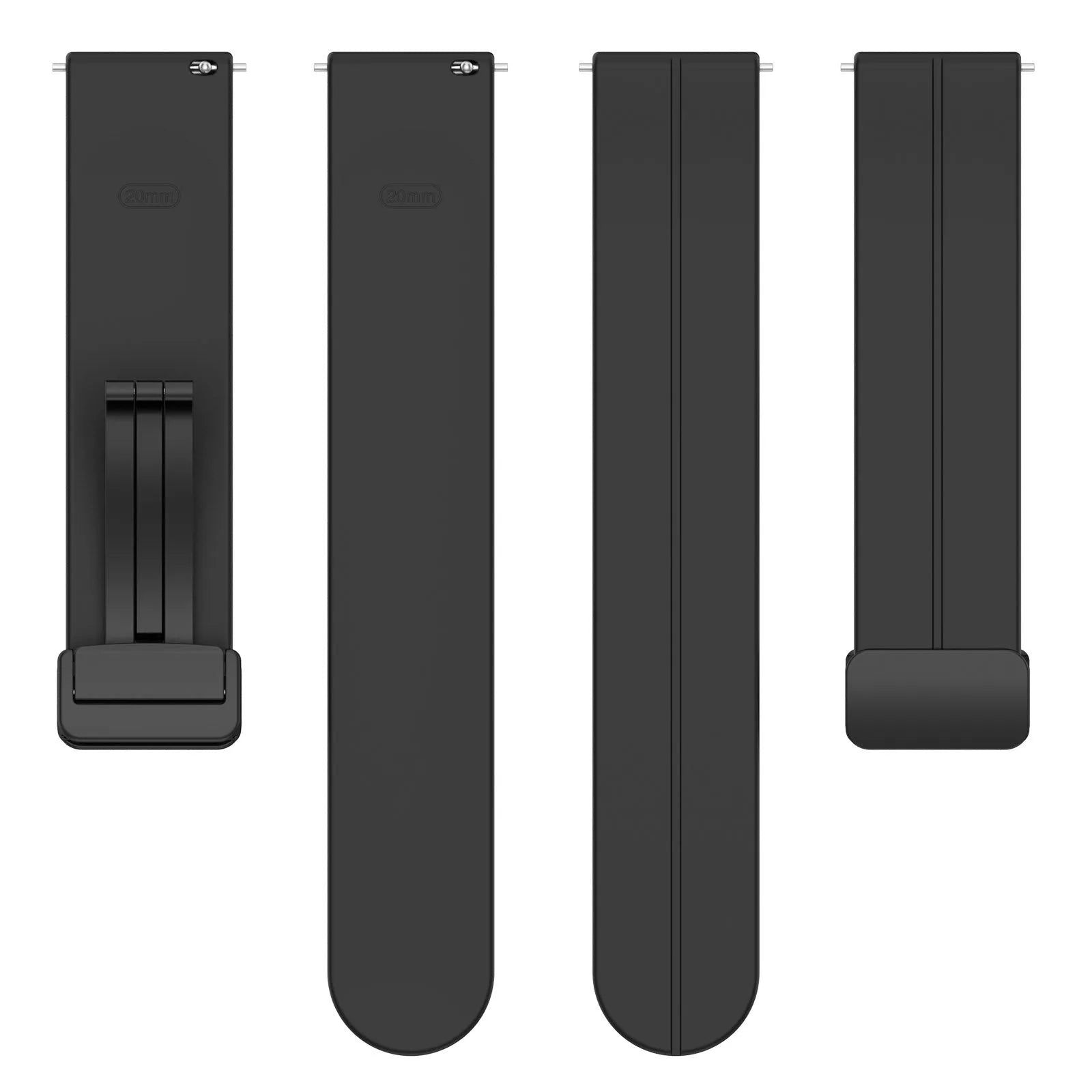 Coros Apex 46mm D-Buckle Silicone Strap (Black)