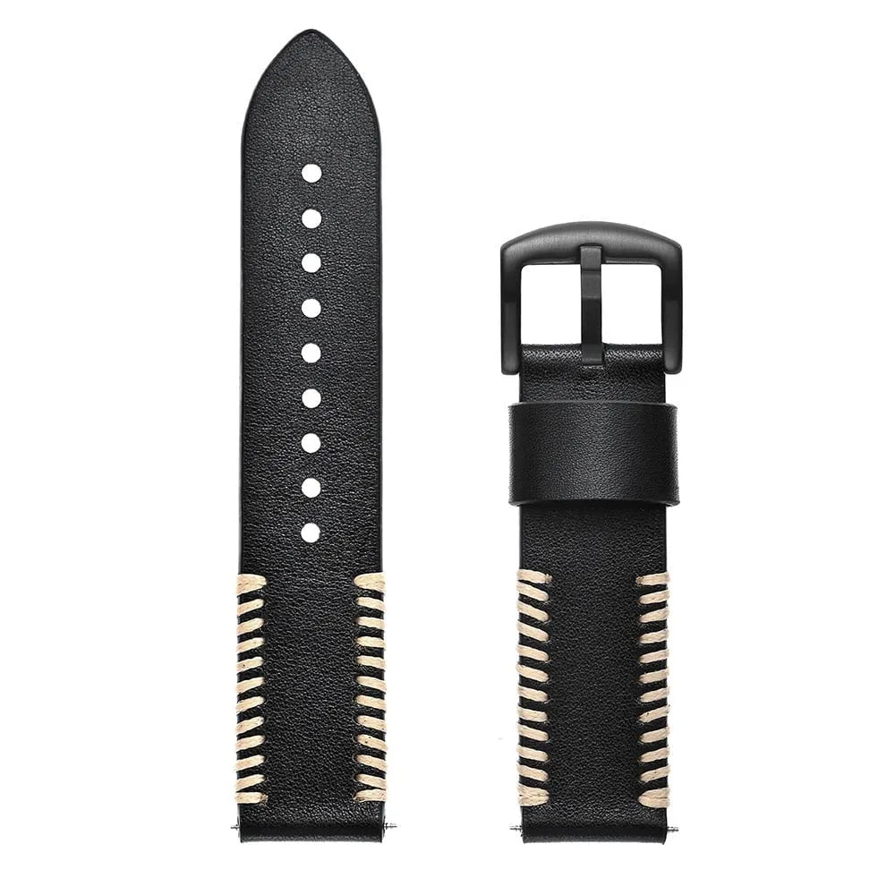 Coros Pace 4 Stitched Leather Strap (Black)