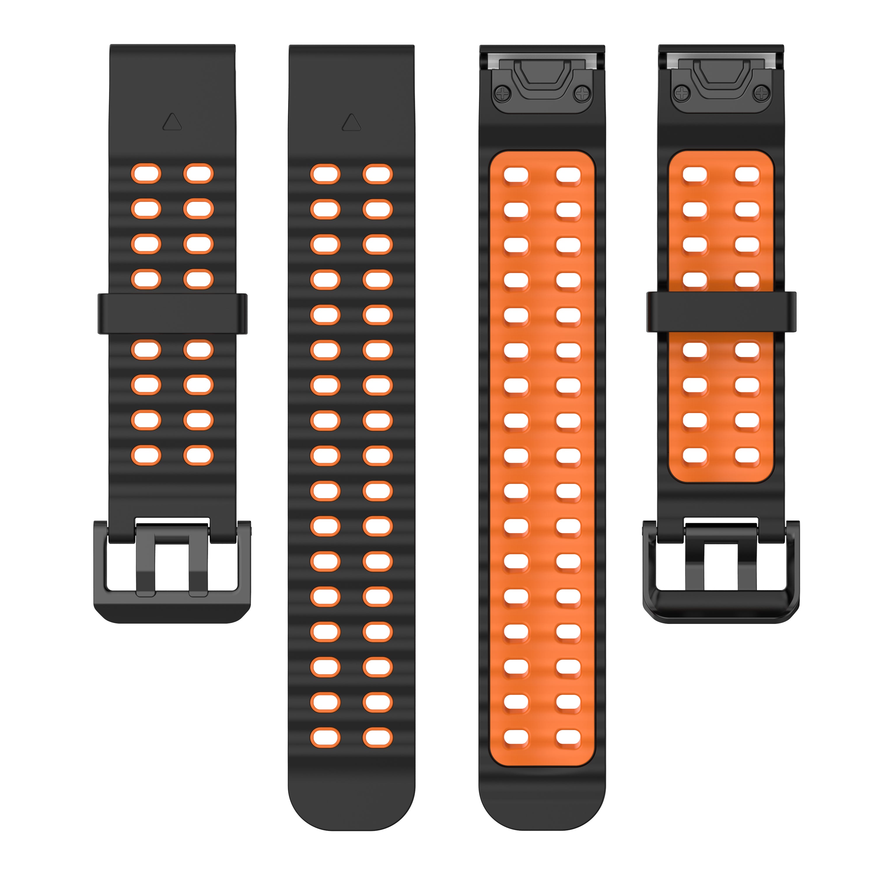 Garmin Fenix 5x / 6x Wave Sport Strap (Black/Orange)
