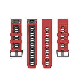 Silicone Sport Buckle Strap, laid flat, separate parts, top and underside view