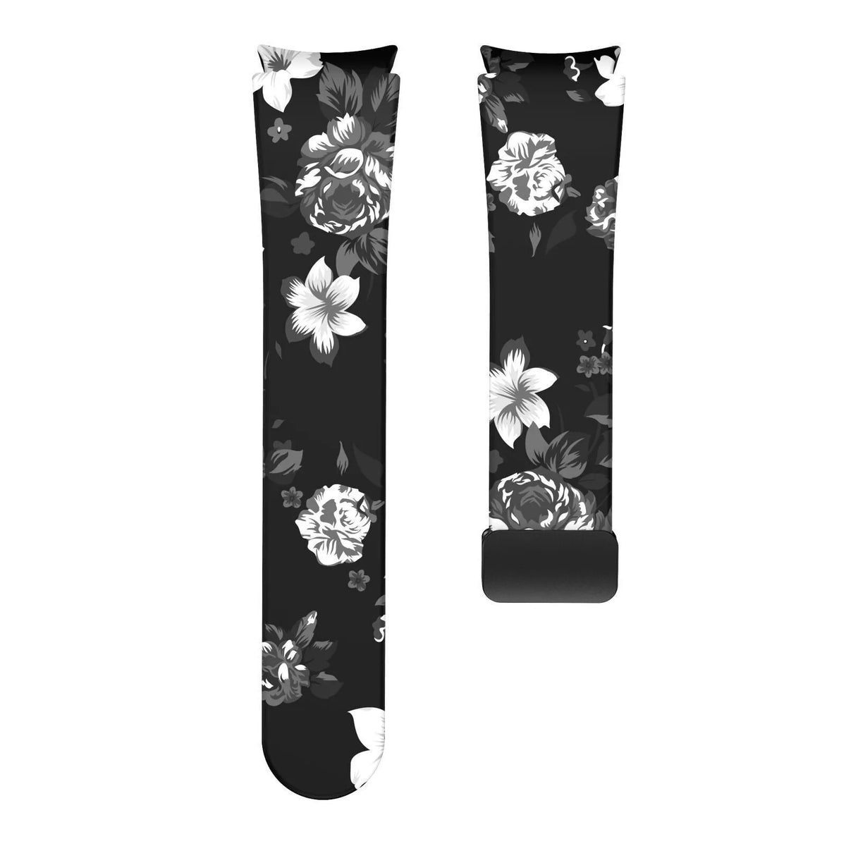 Silicone Magnetic Patterned Strap, laid flat, separate parts, top and underside view