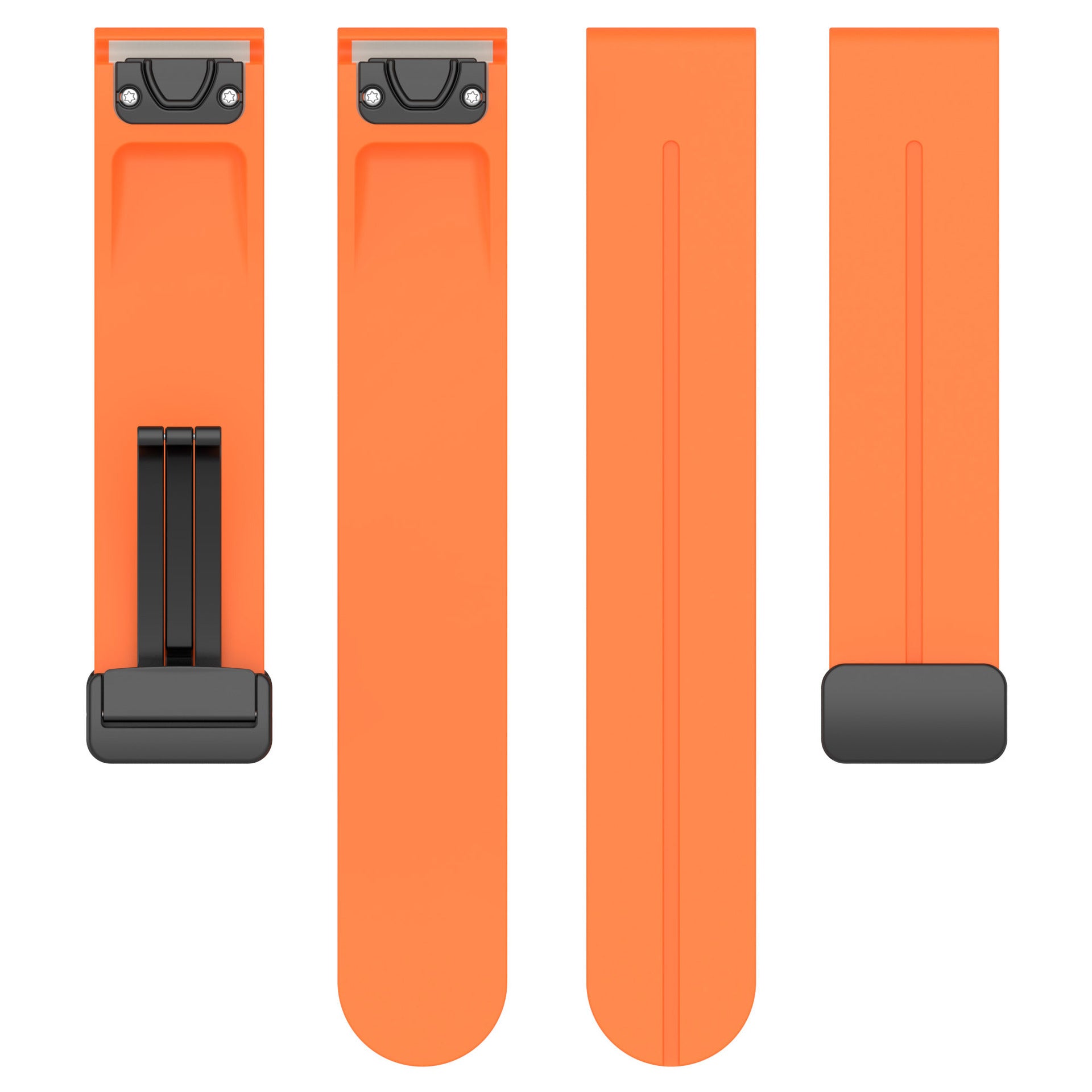 Garmin D2 Mach 2 - 47mm D-Buckle Silicone Strap (Orange)