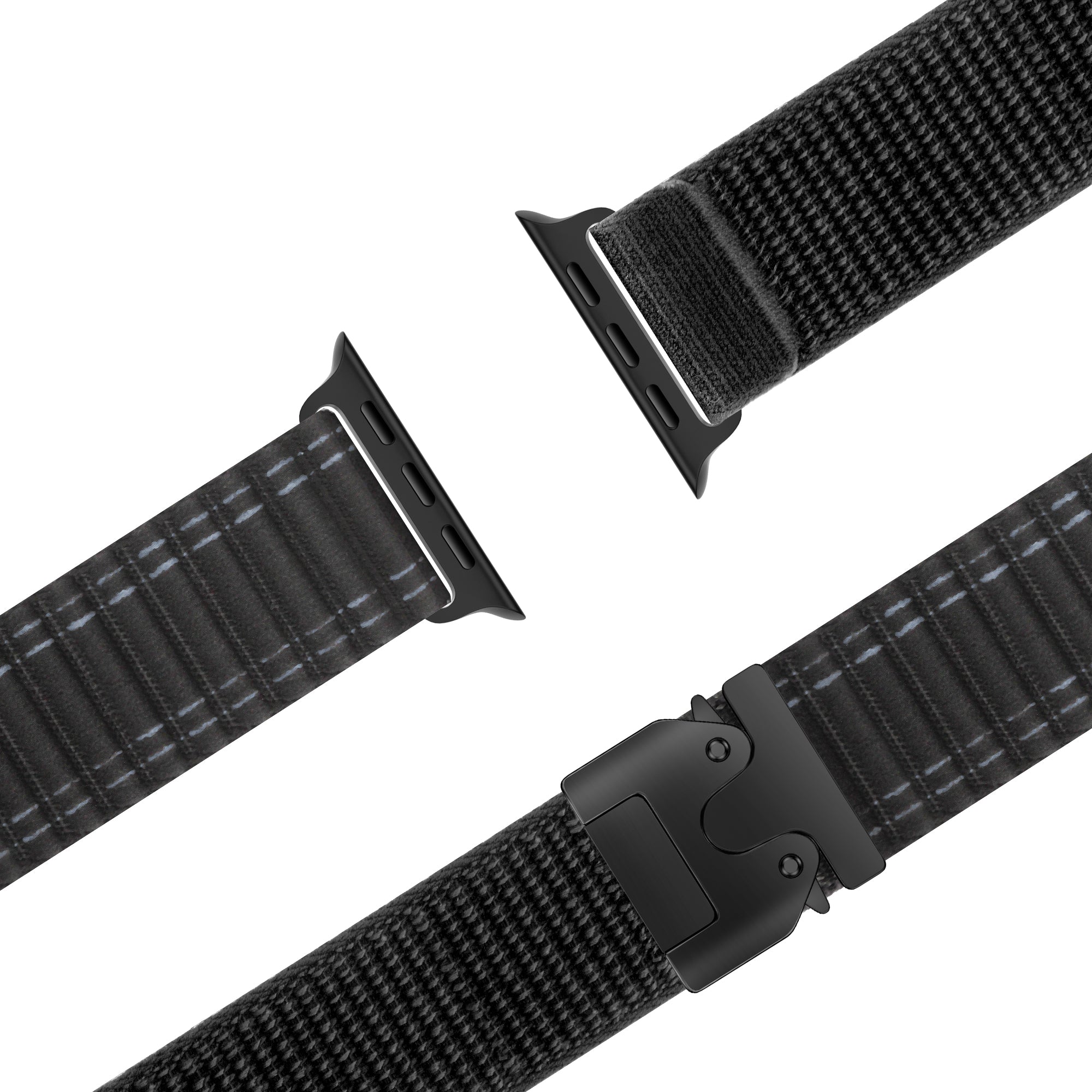 Bandz Apple Watch Ultra Nylon Strap 'Deluxe' P-Buckle (Black)