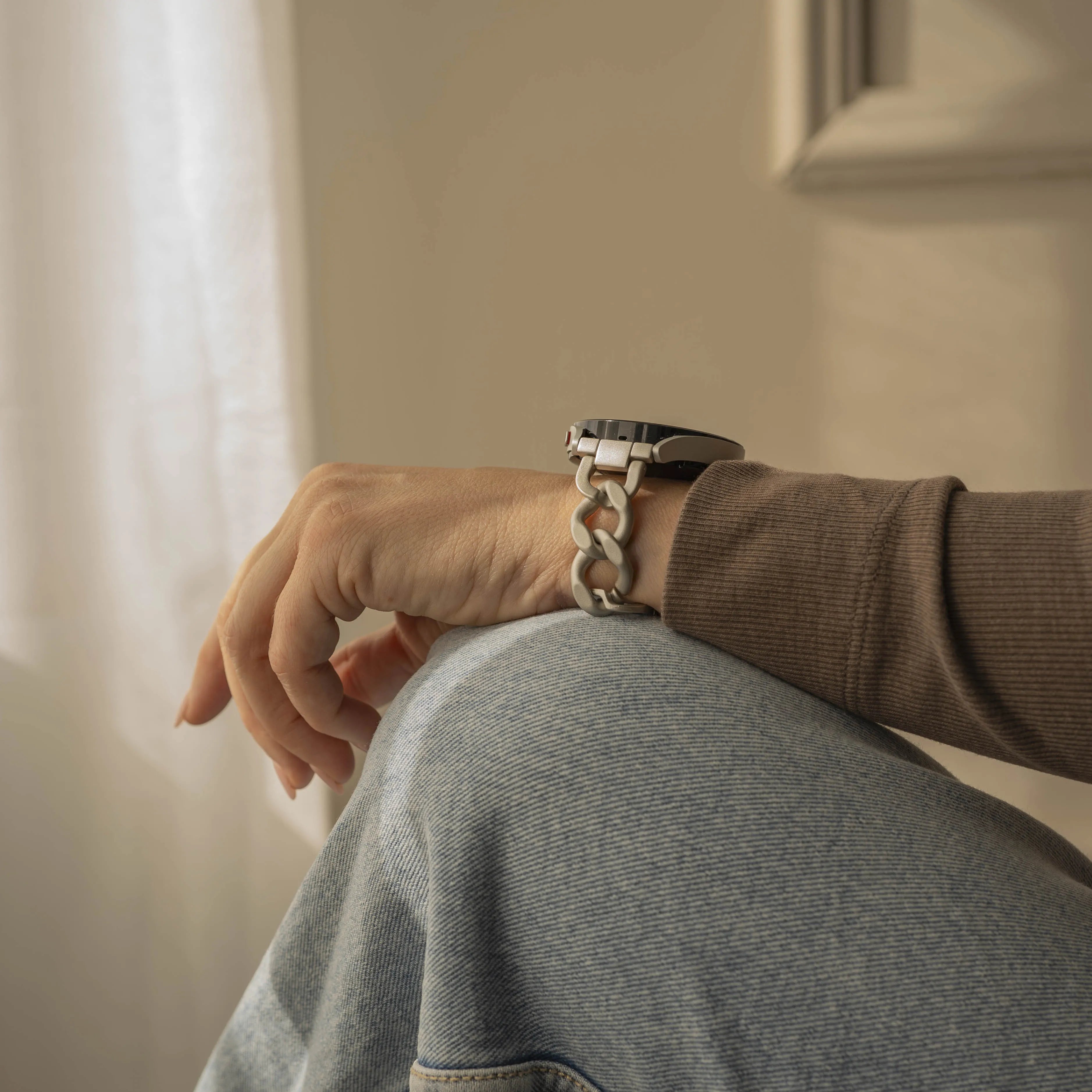 Amazfit Bip U (Pro) Steel Chain Strap (Starlight)