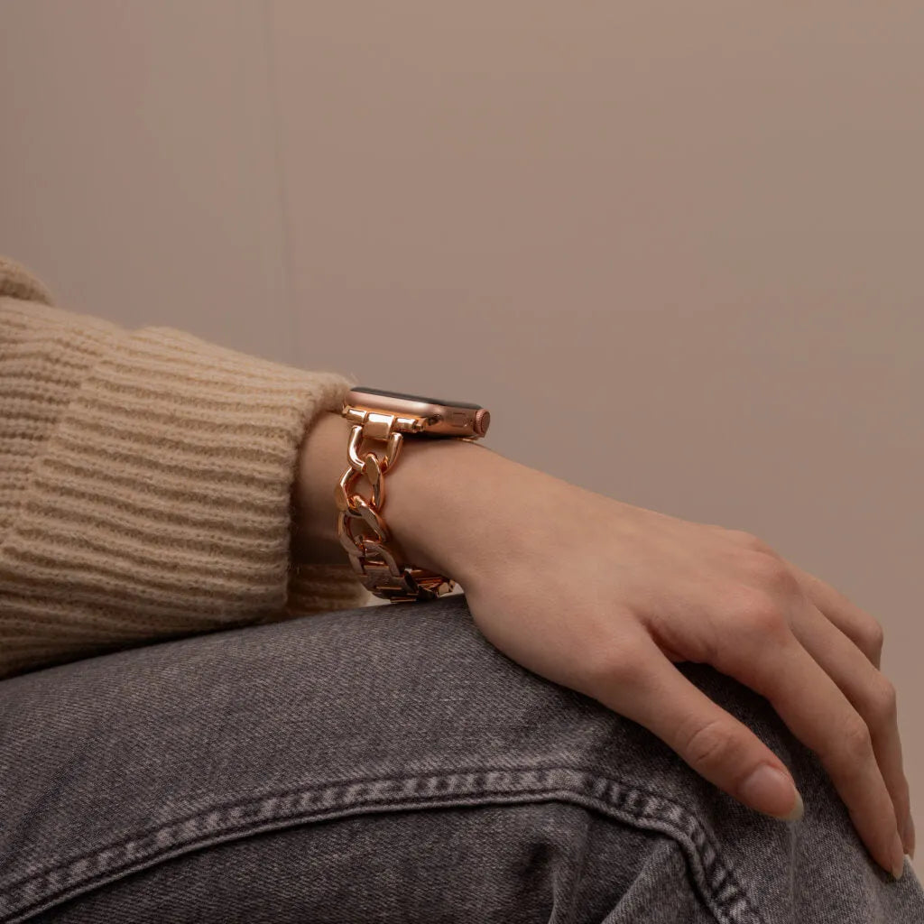 Apple Watch Steel Chain Strap (Rose Gold)