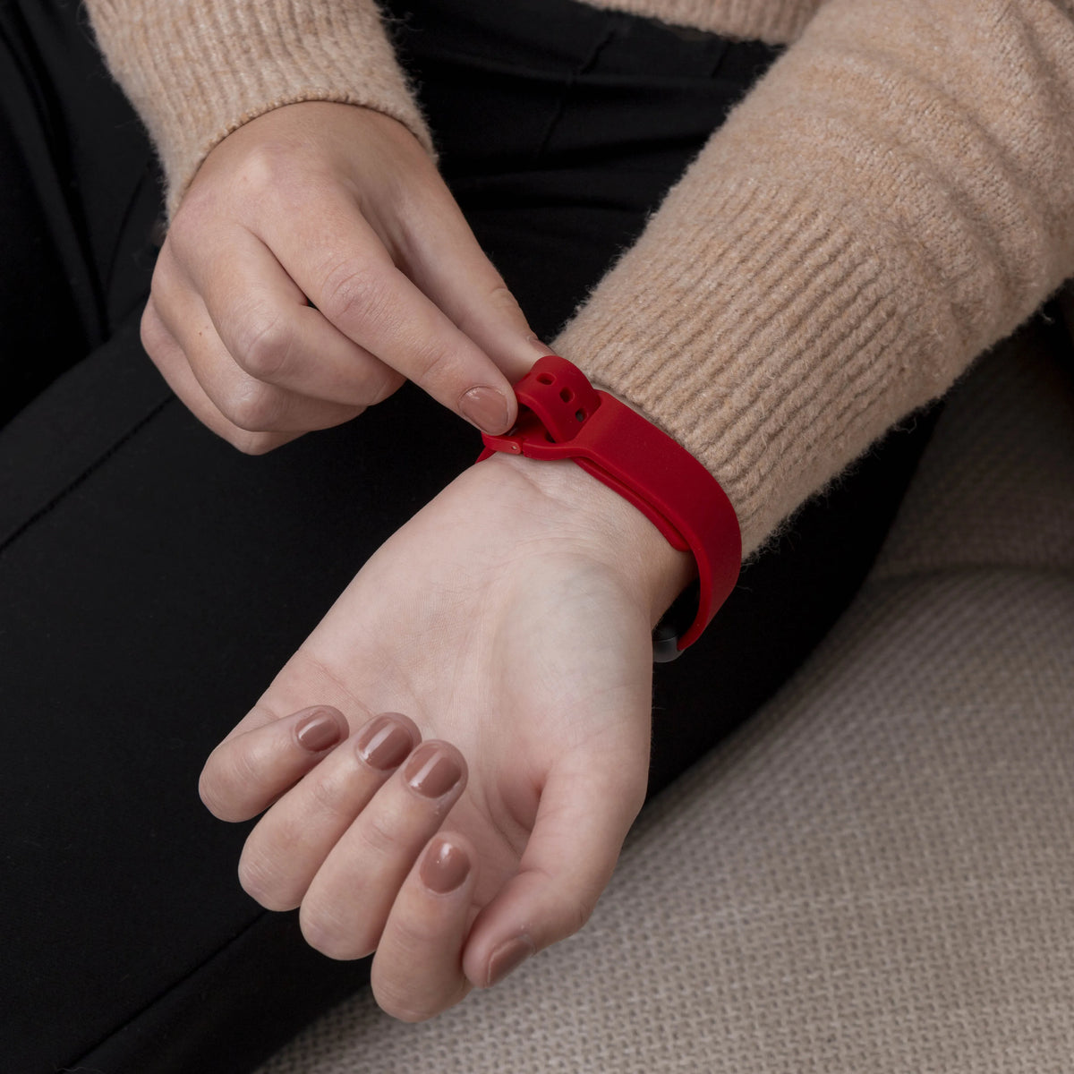 Silicone Strap, red, lifestyle photo