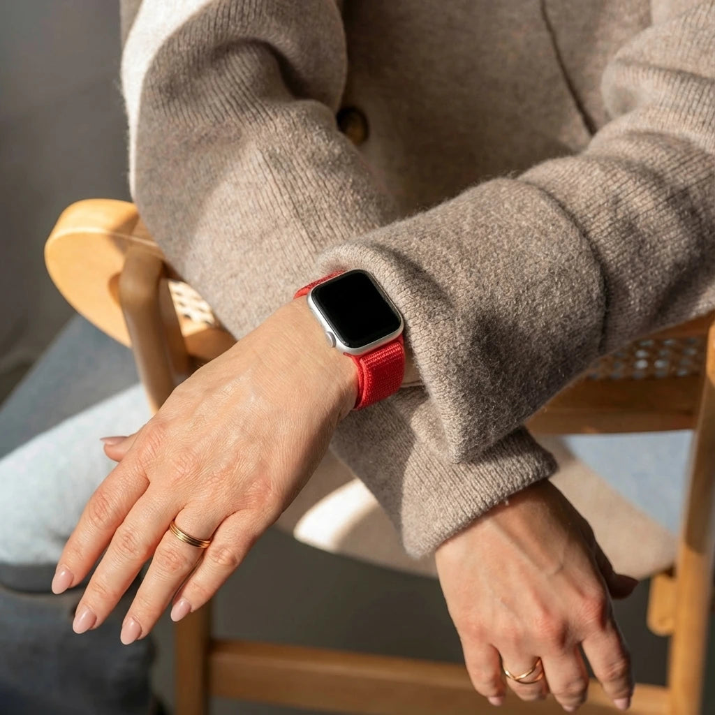Bandz Apple Watch Ultra Nylon Strap 'Classic' (Red)