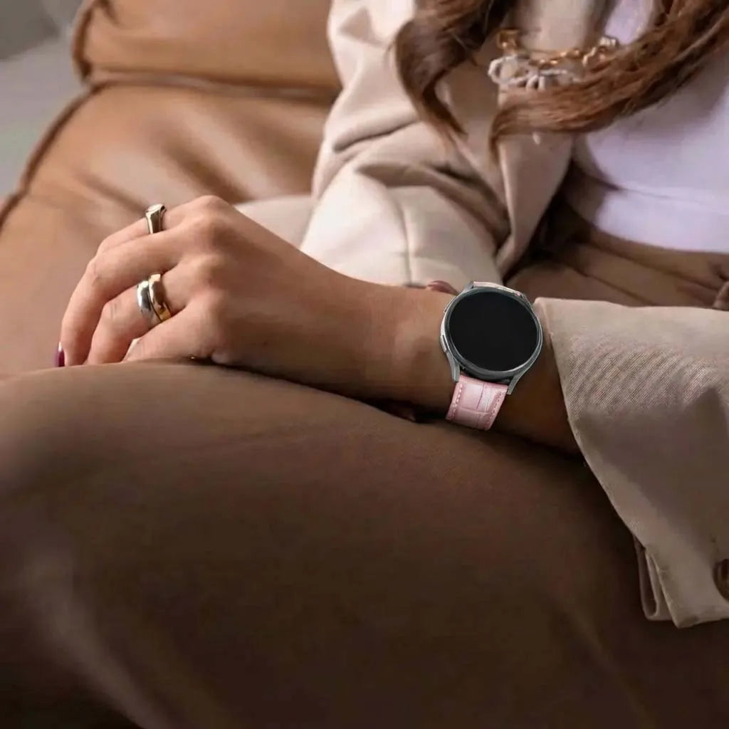Coros Apex 42mm Crocodile Leather Grain Strap (Pink)