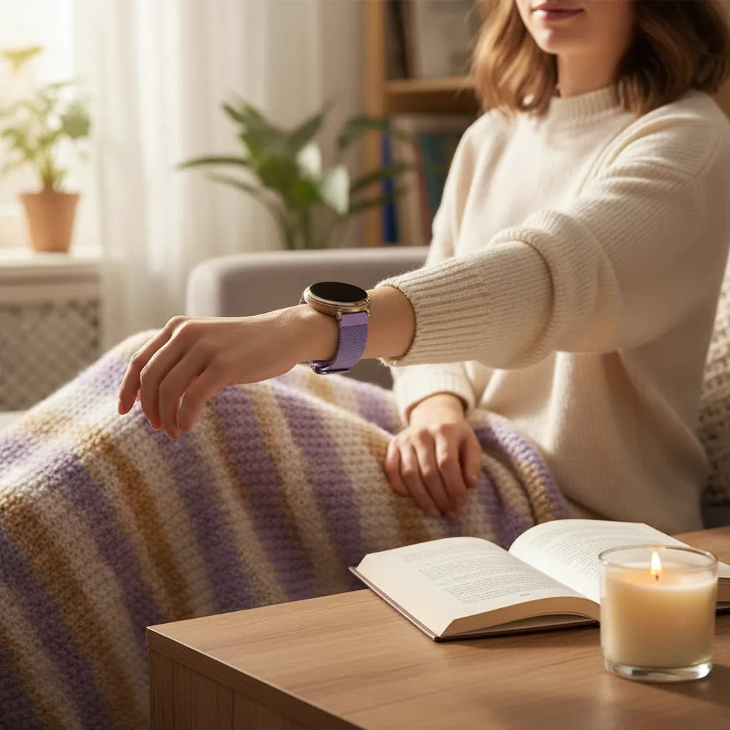 Bandz Pebble Round 2 - 14mm Milanese Loop Strap (Light Purple)