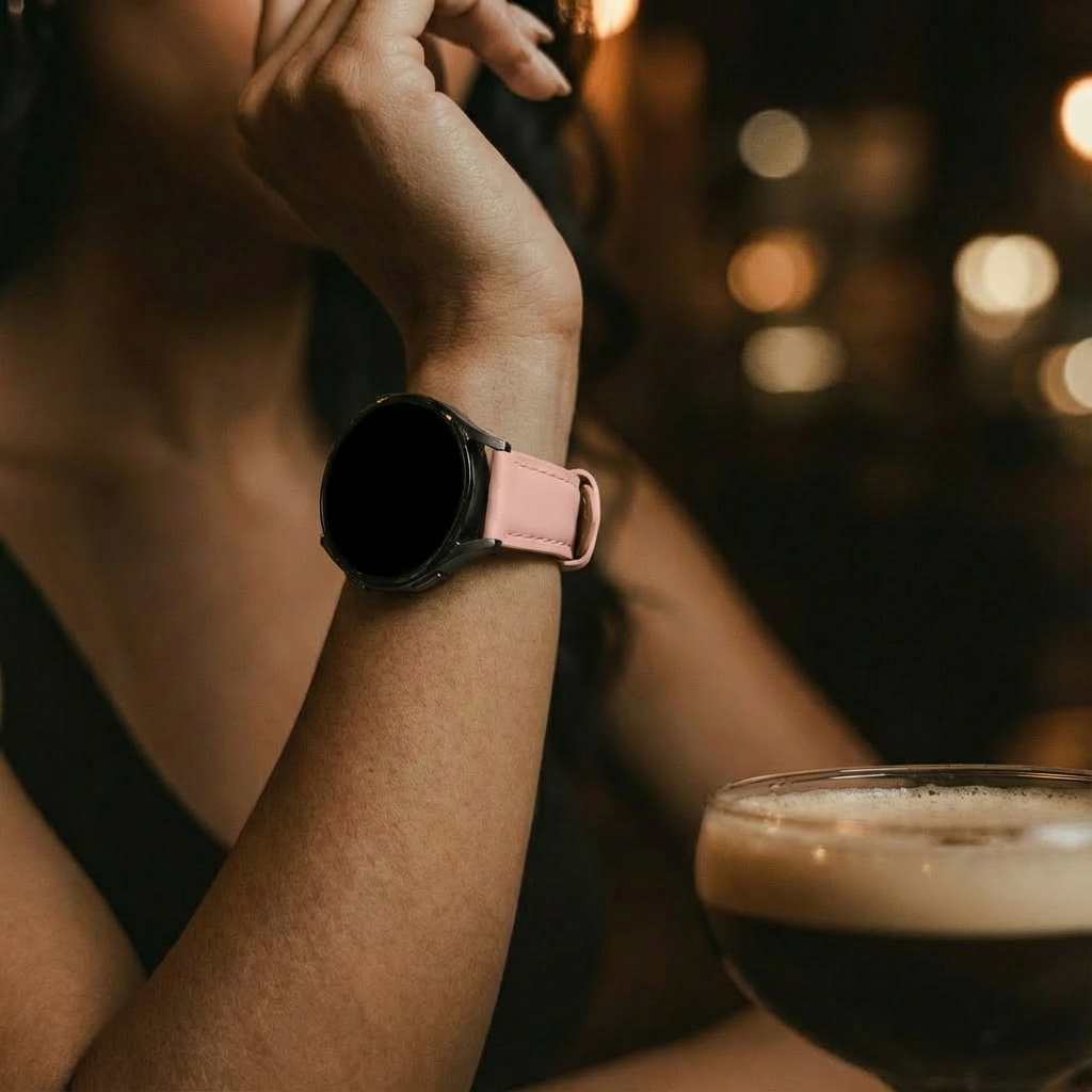 Slimfit Leather Strap, pink, lifestyle photo