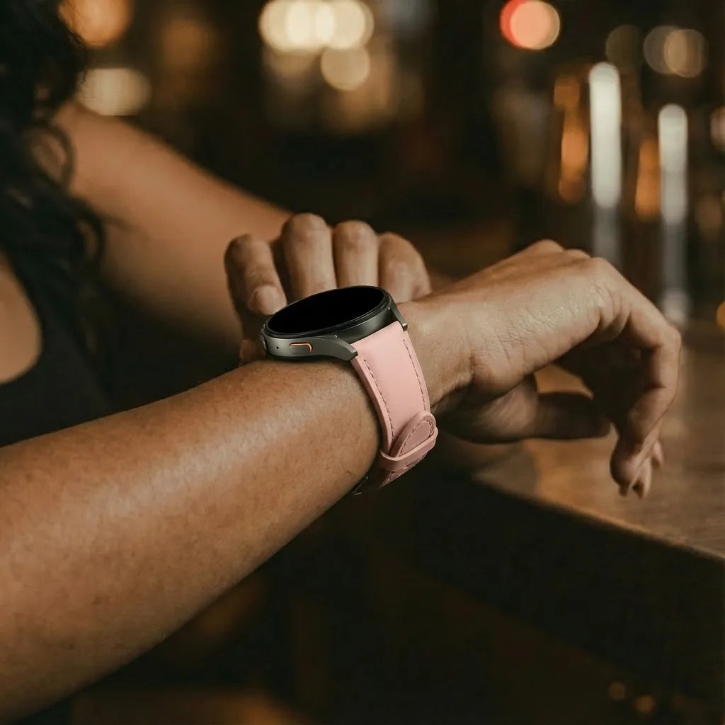 Coros Apex 42mm Slimfit Leather Strap (Pink)