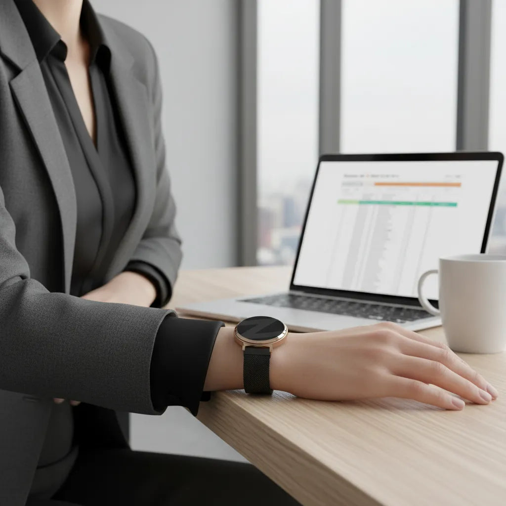 Bandz Pebble Round 2 - 14mm Milanese Loop Strap (Black)
