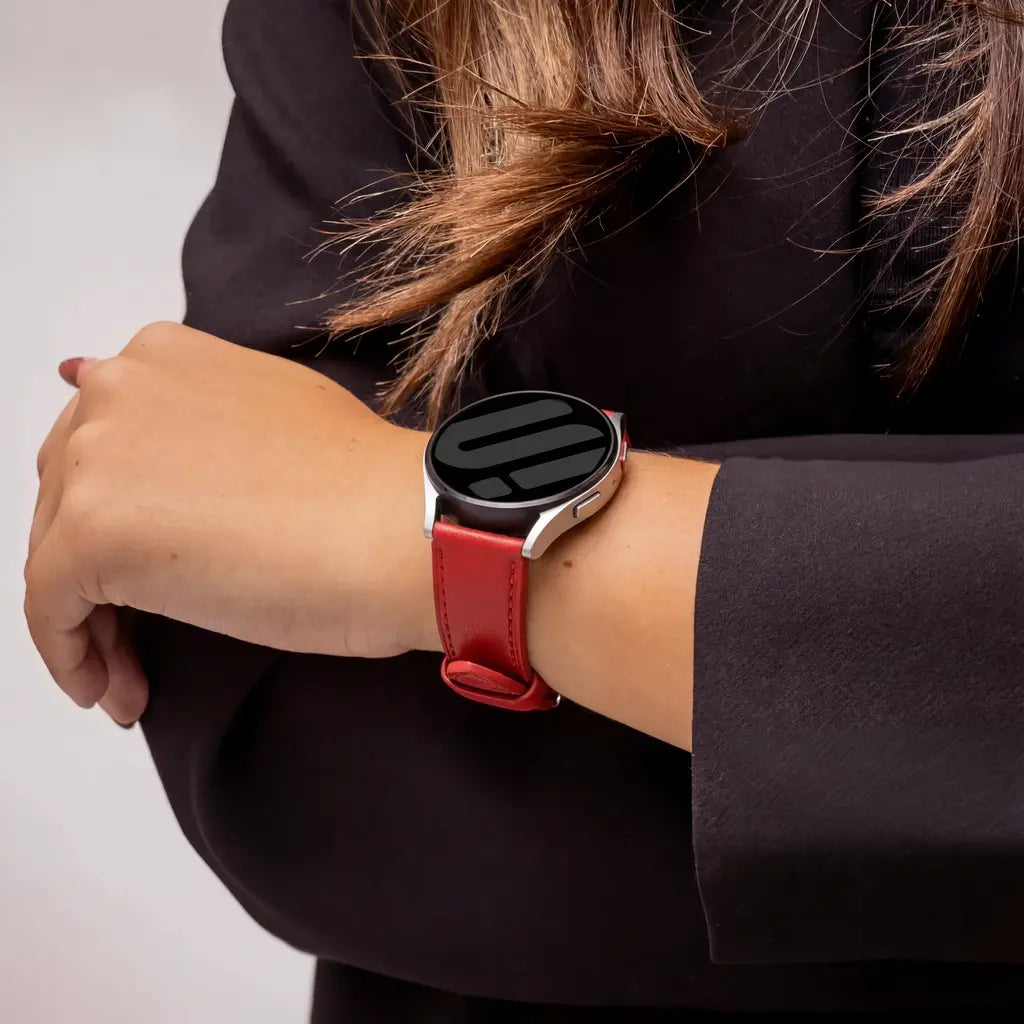 Samsung Galaxy Watch Active Leather Strap (Red)