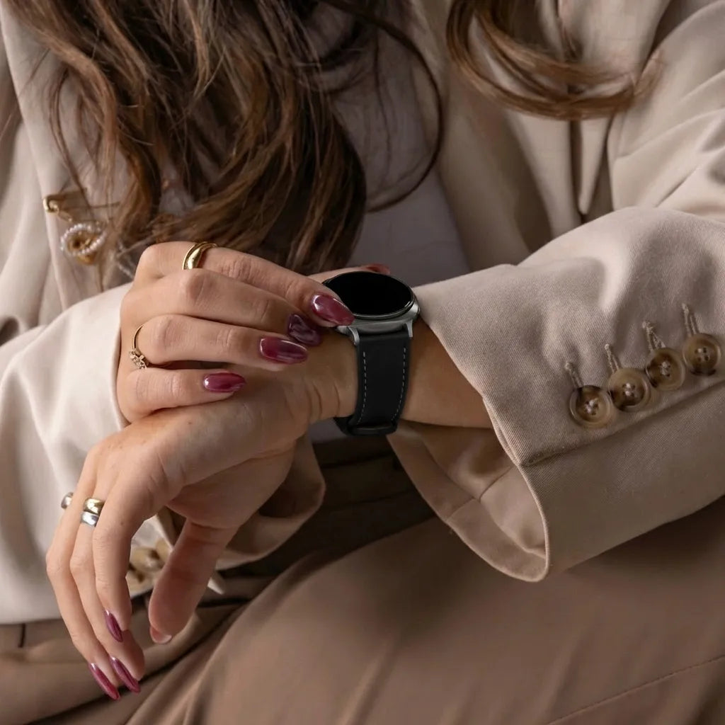 Samsung Galaxy Watch 8 - 40mm Leather Grain Strap (Black)