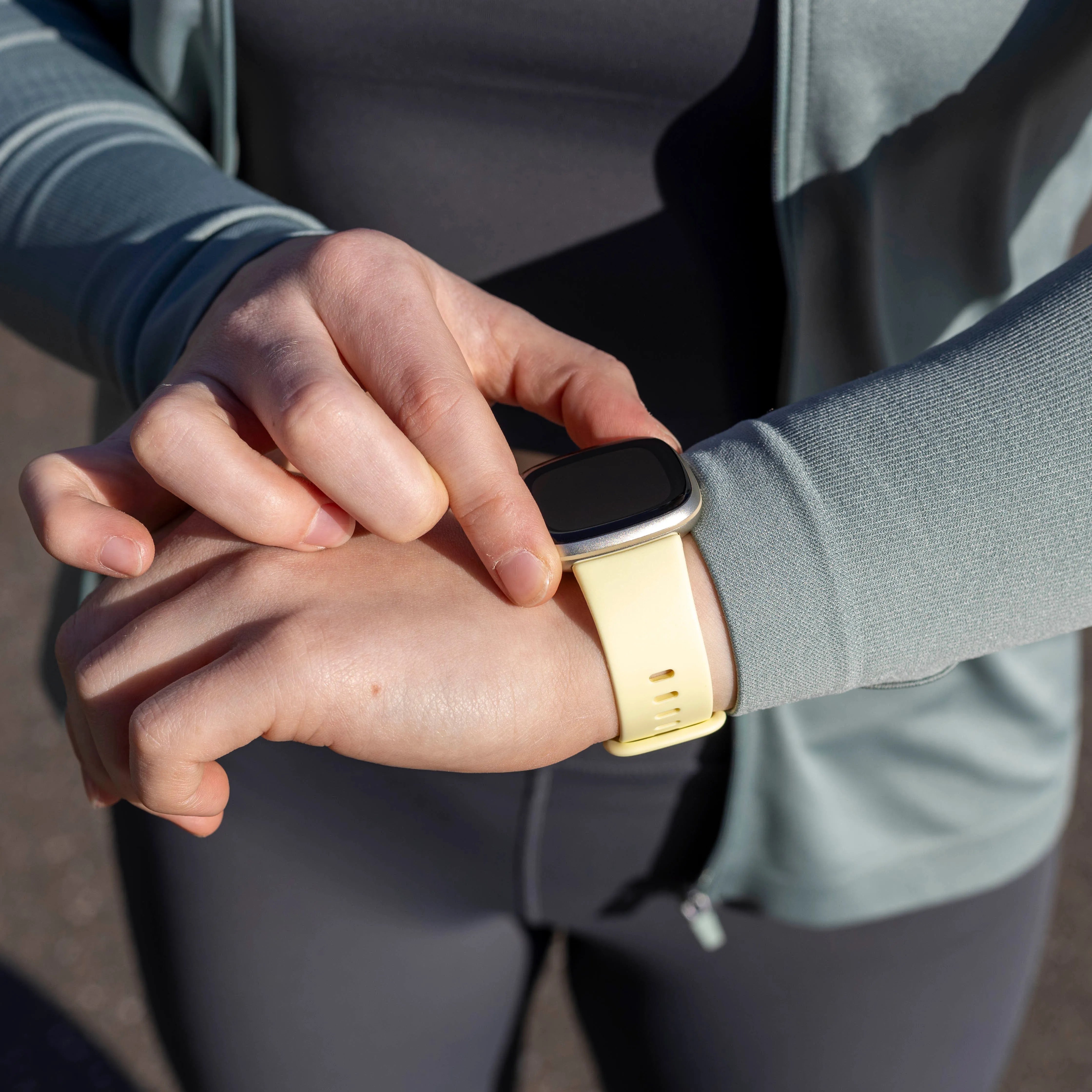 Fitbit Sense 2 Silicone Strap Classic (Pale Yellow)