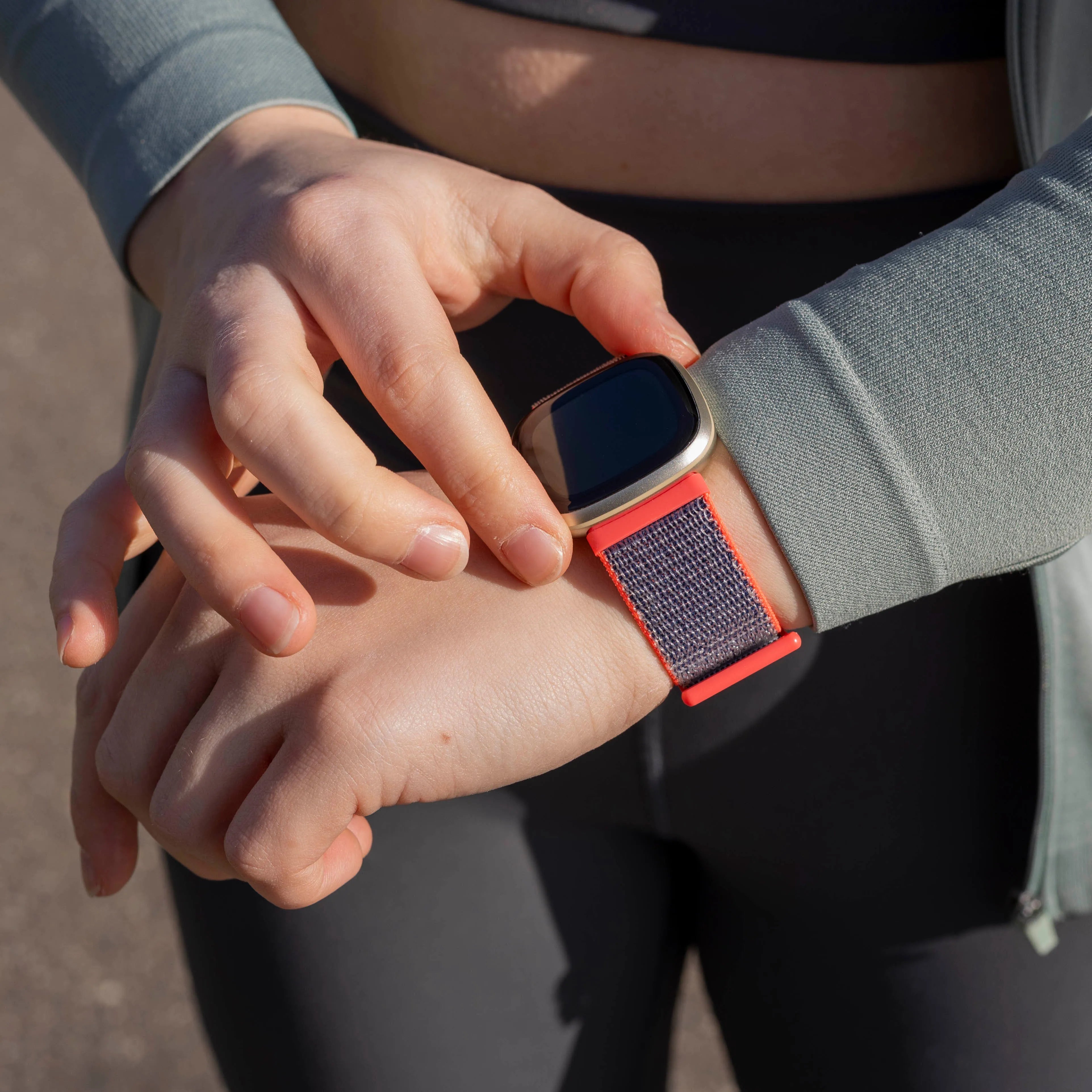 Fitbit Versa 3 Nylon Strap (Light Powder)