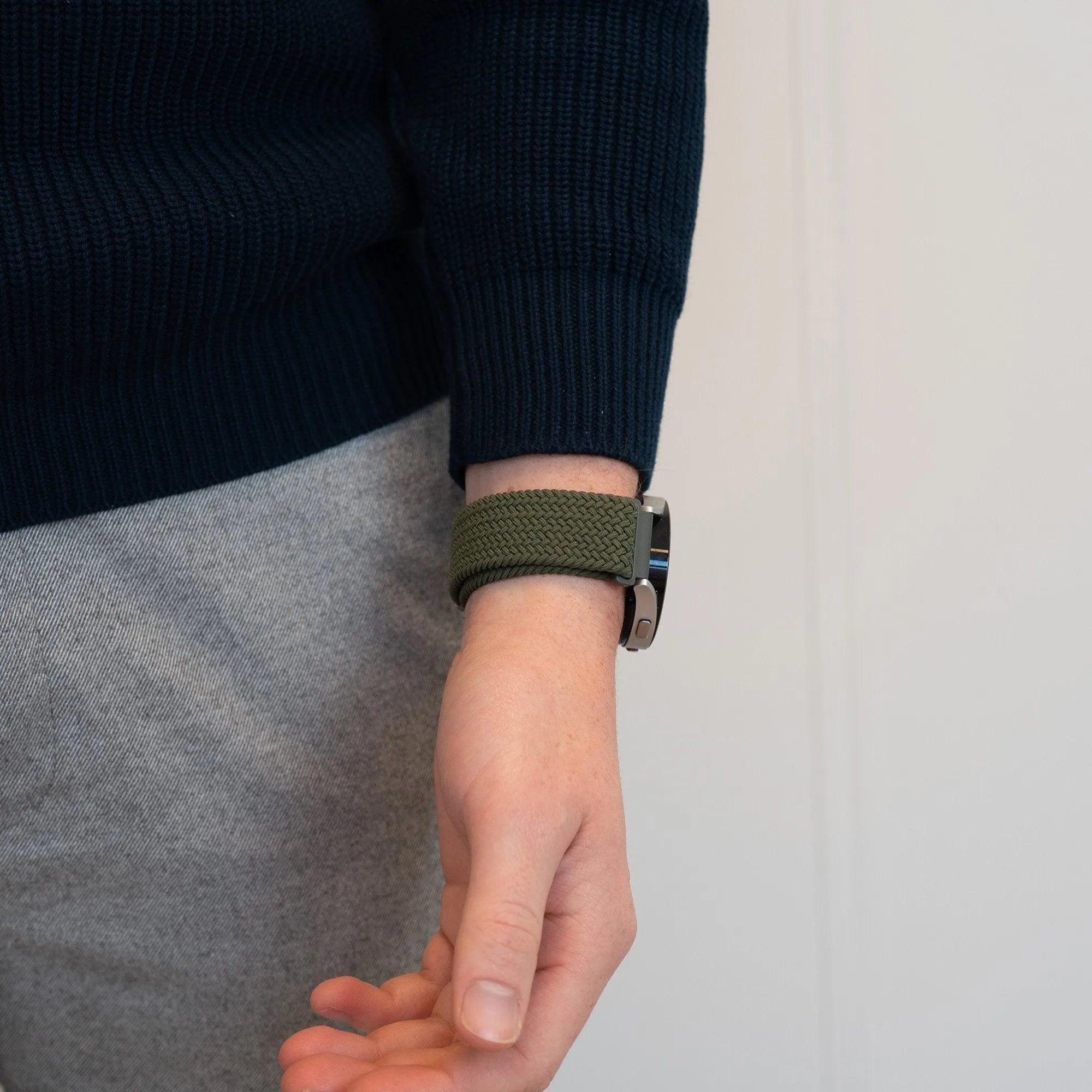 Bandz Oppo Watch X2 Woven Nylon Strap (Olive Green)
