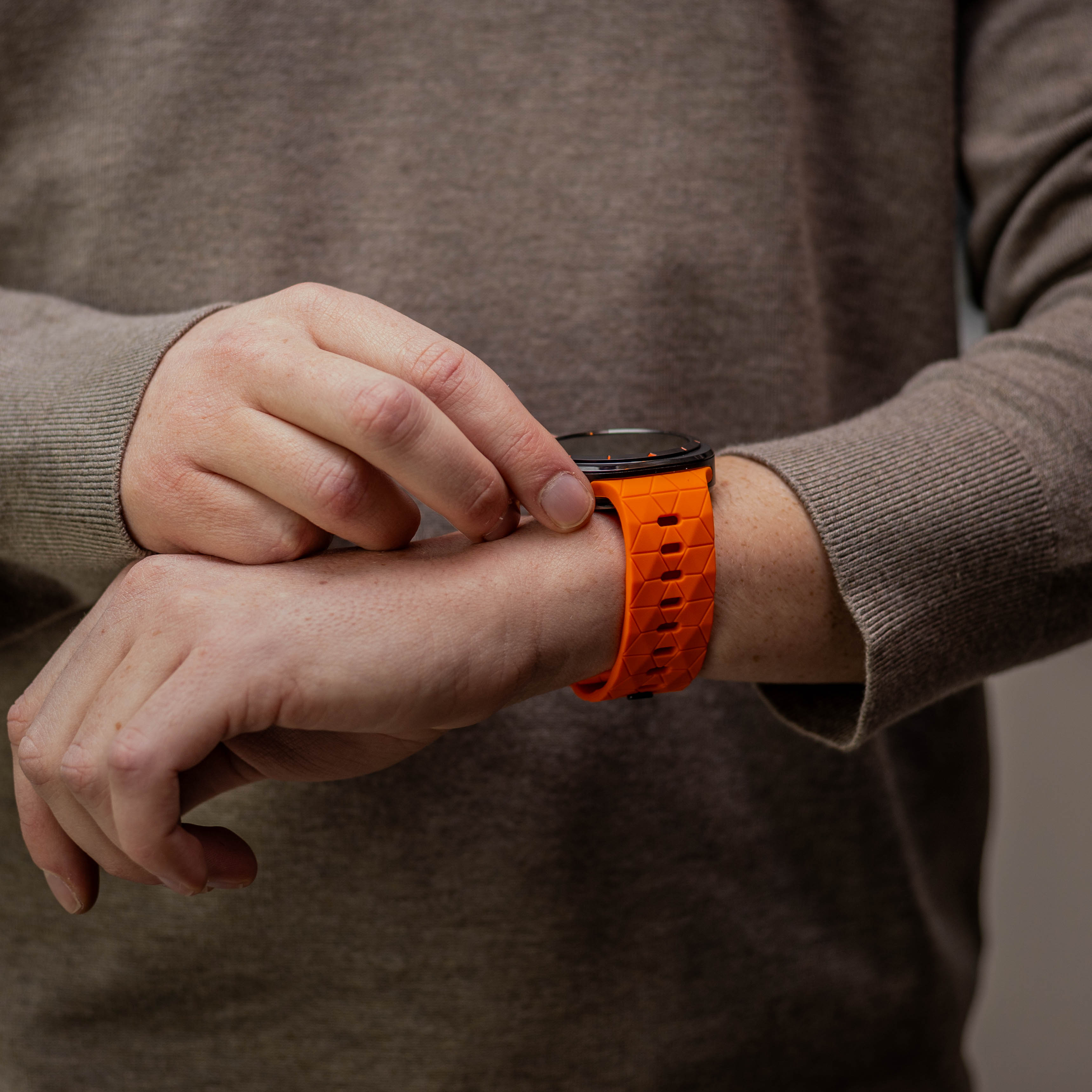 Samsung Galaxy Watch Ultra 2 Silicone Strap Hexagons (Orange)