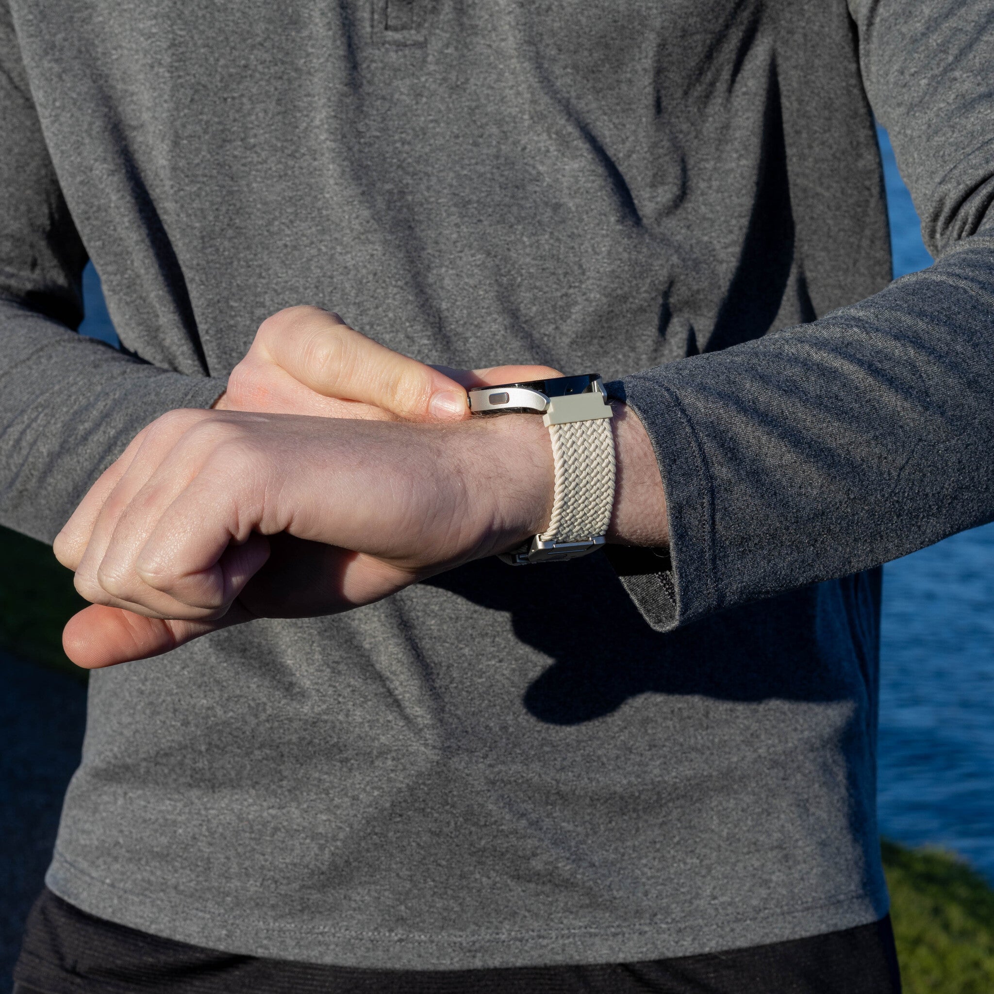 Garmin Vivoactive 6 Braided Strap with P-Buckle (Starlight)