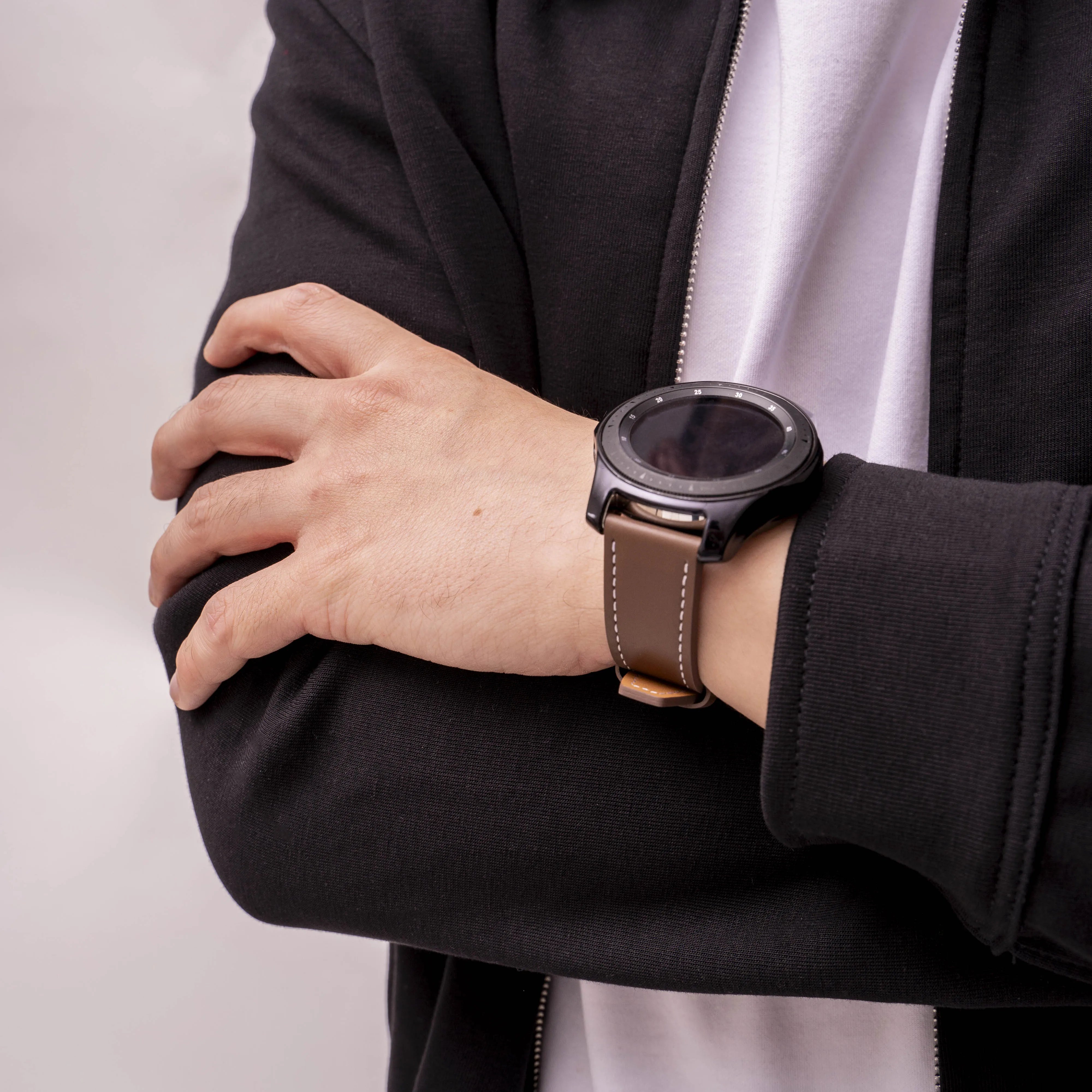 Polar Grit X Pro 'One Push' Leather Strap (Dark Brown)