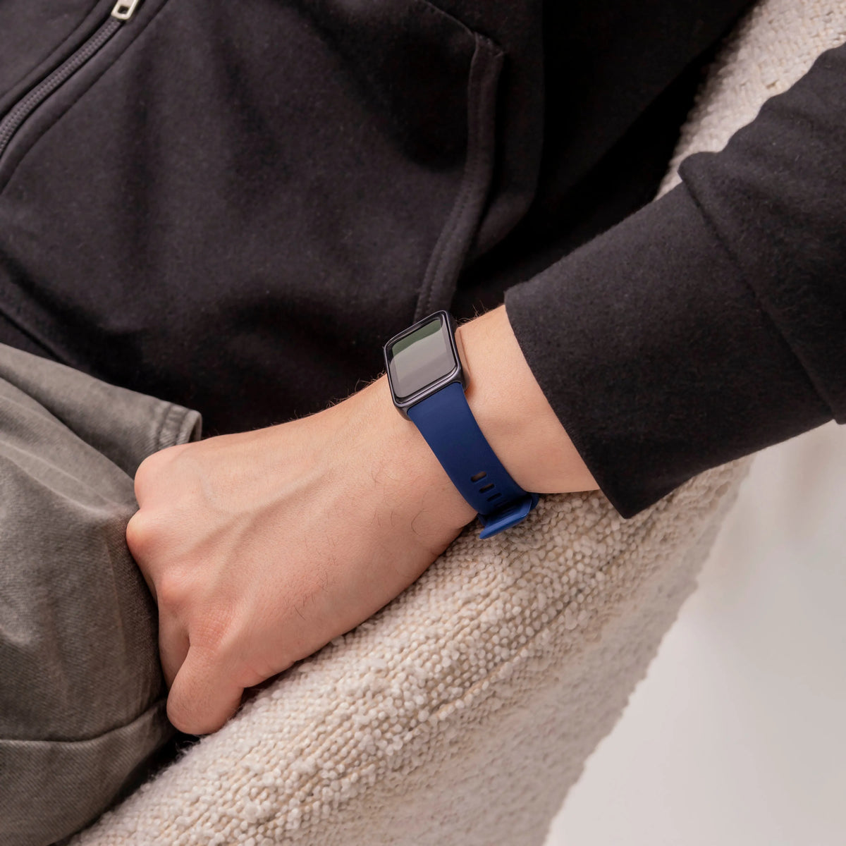 Silicone Strap, dark blue, lifestyle photo