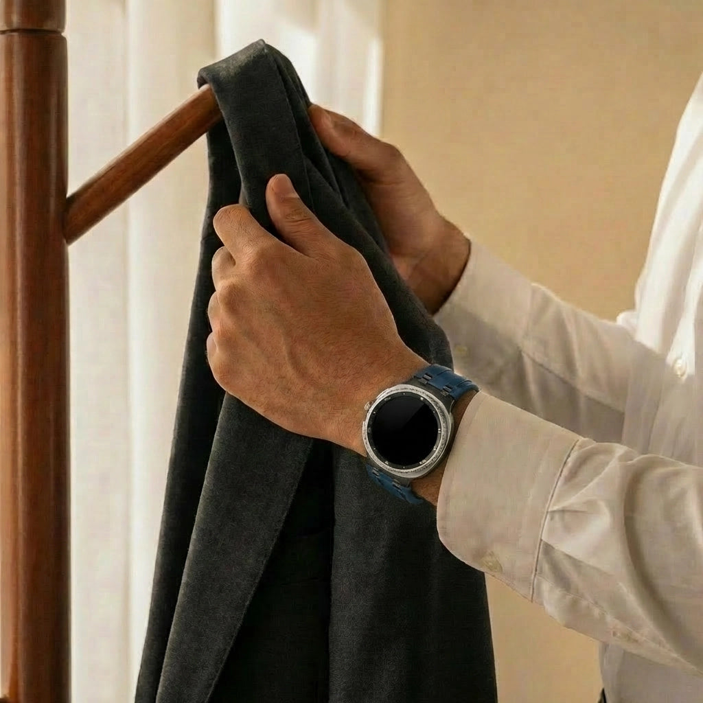 Samsung Galaxy Watch 9 - 40mm Solid Leather Strap (Dark Blue)