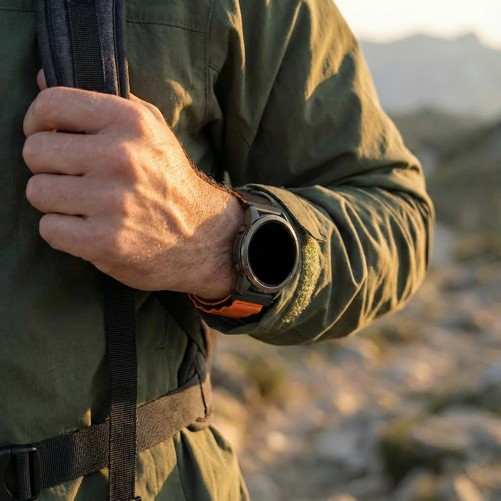 Bandz Garmin D2 Air X10 Alpine Nylon Strap (Black/Orange)