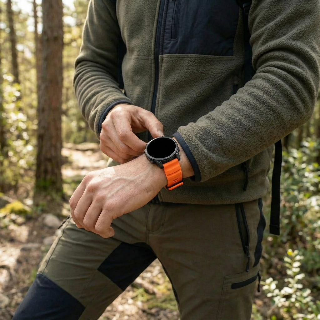 Garmin Quatix 5 / 6 / 7 Trail Silicone Strap (Orange)
