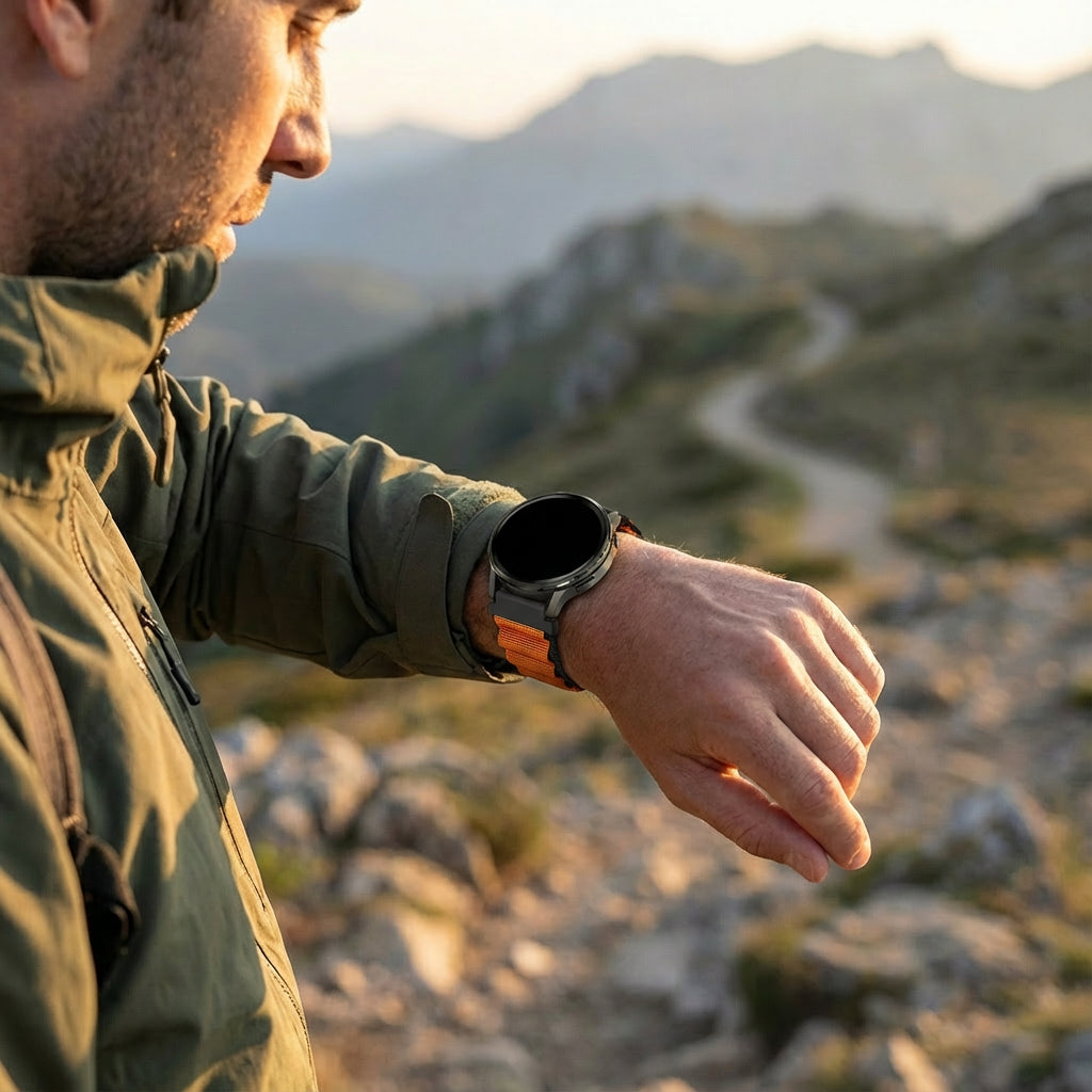 Bandz Garmin D2 Air X10 Alpine Nylon Strap (Black/Orange)