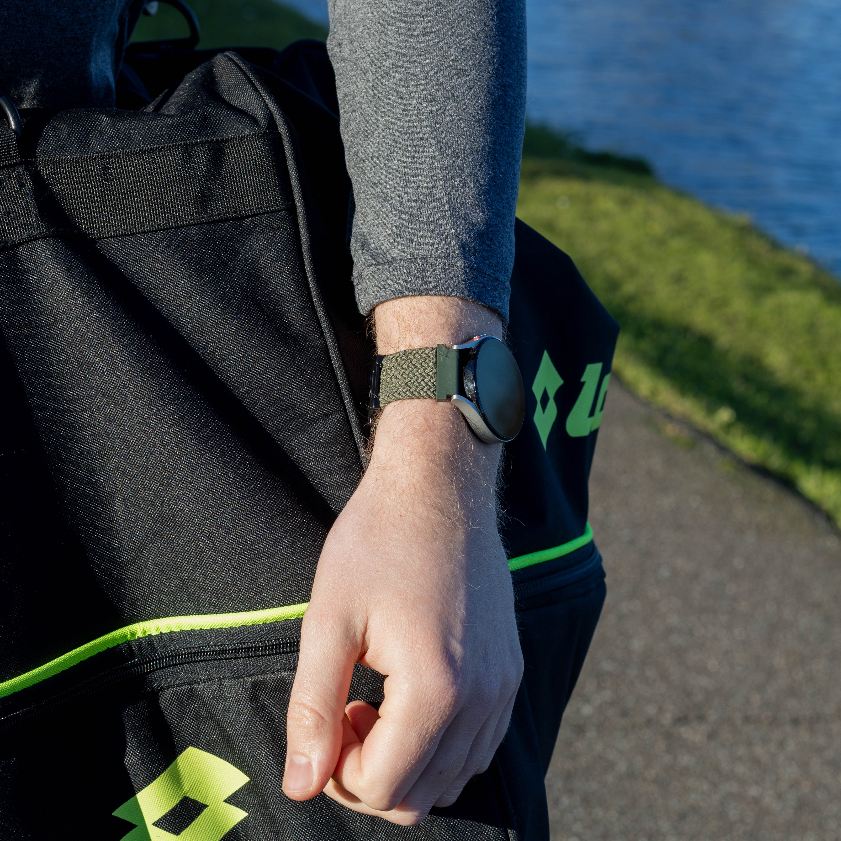 Garmin Vivoactive 6 Braided Strap with P-Buckle (Green)