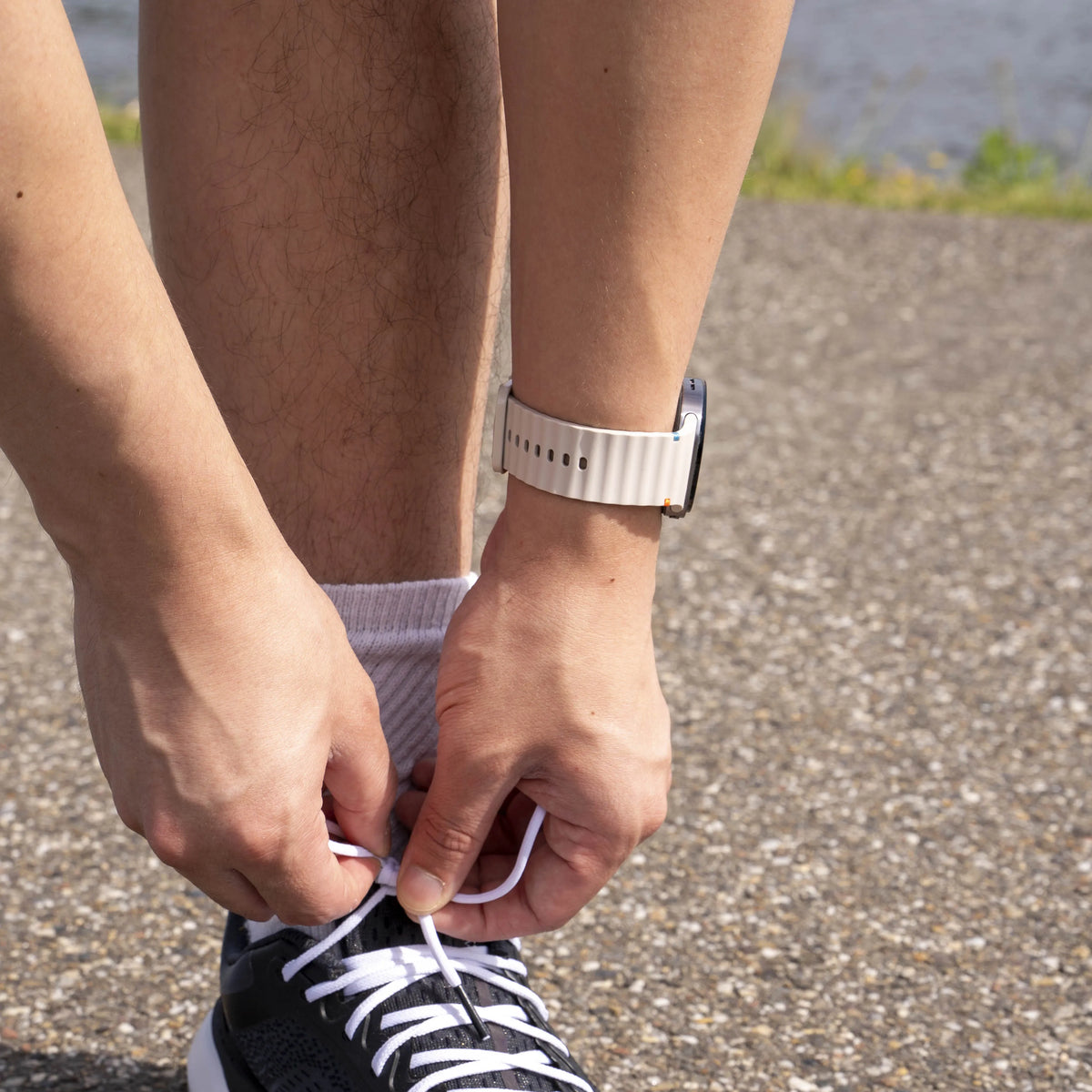 Wave Silicone Strap, starlight, lifestyle photo