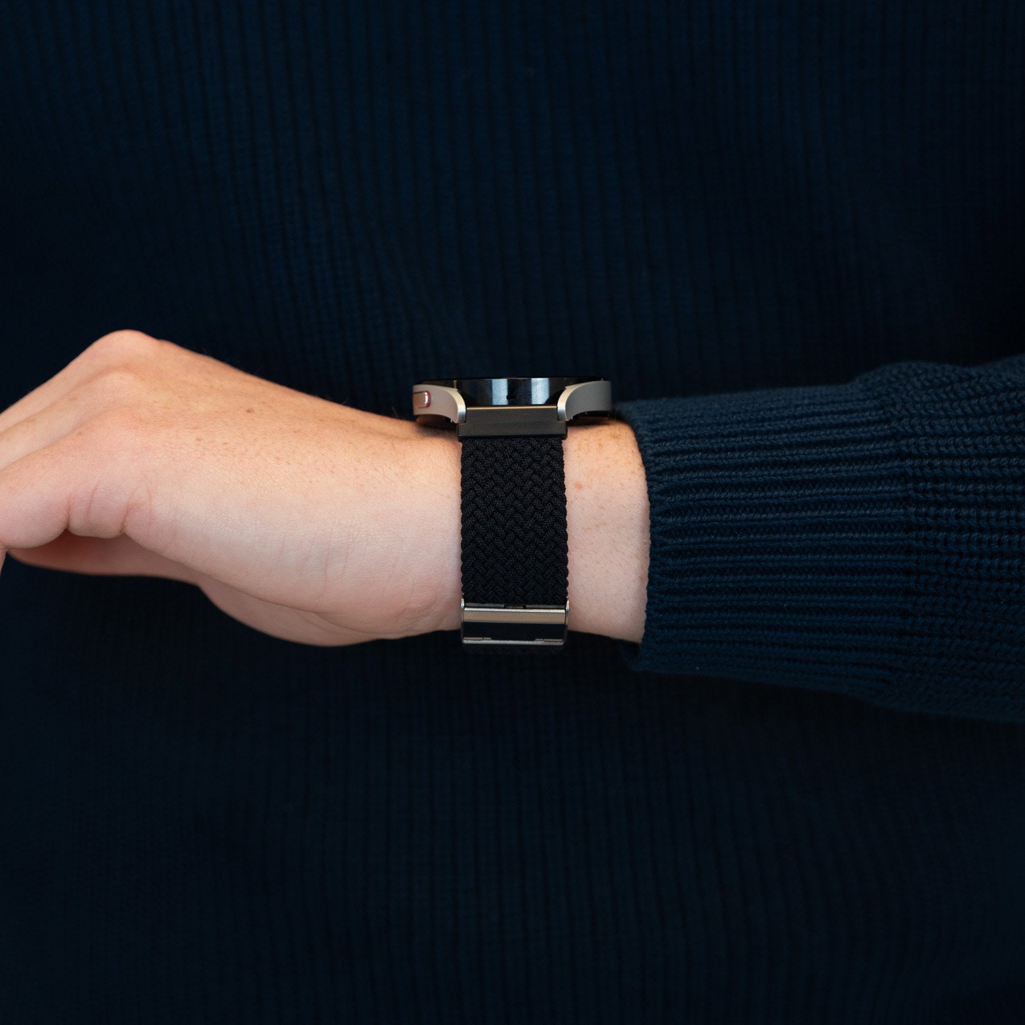 Bandz Garmin Venu SQ 2 Woven Nylon Strap (Black)