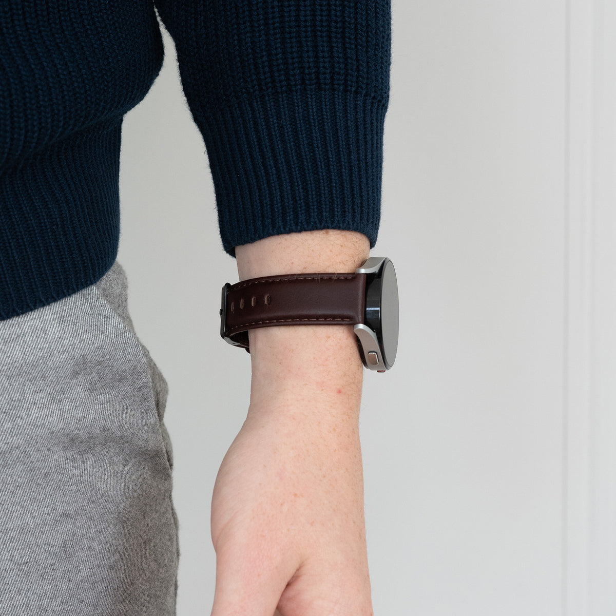 Leather Strap 'Classic', dark brown, lifestyle photo