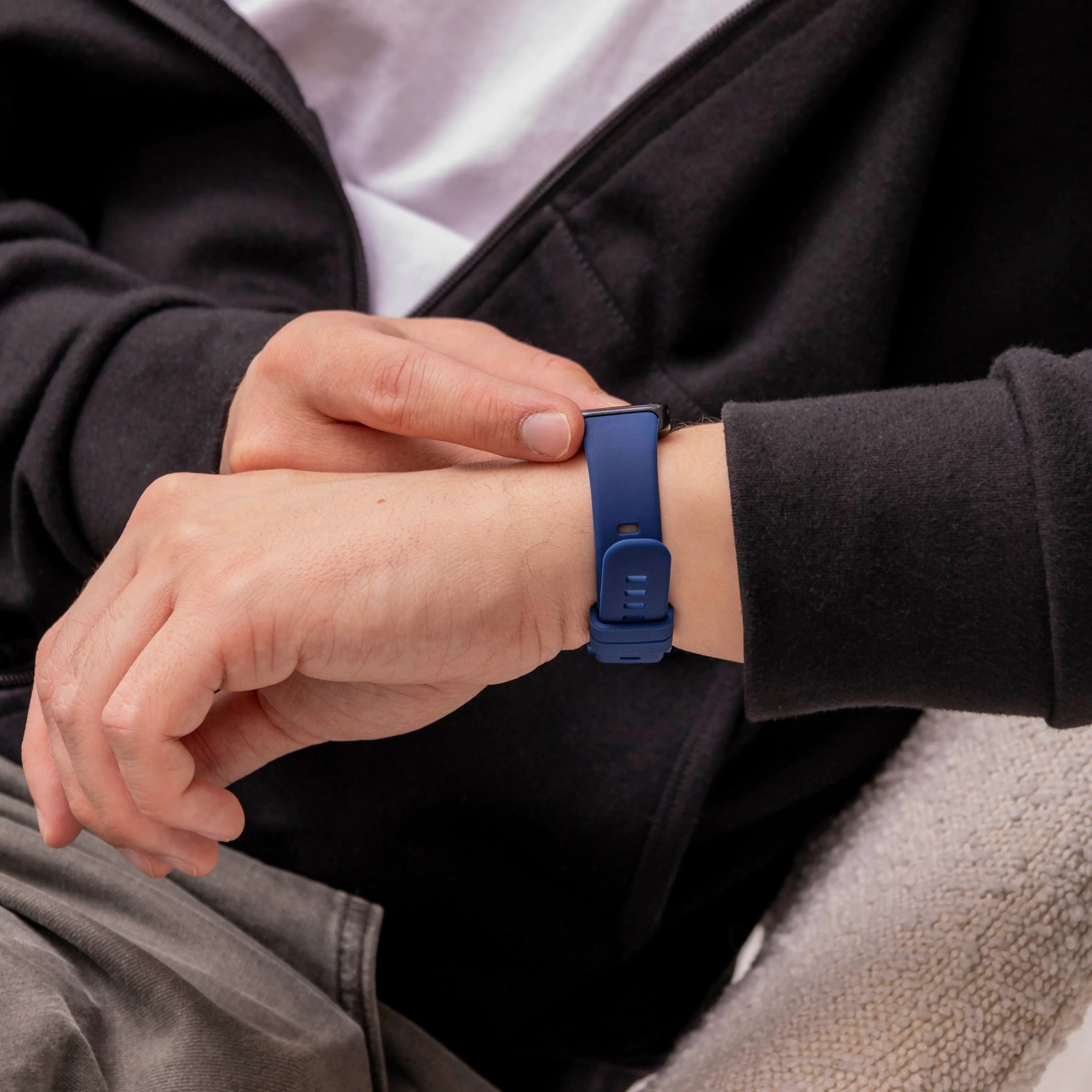 Silicone Strap, dark blue, lifestyle photo