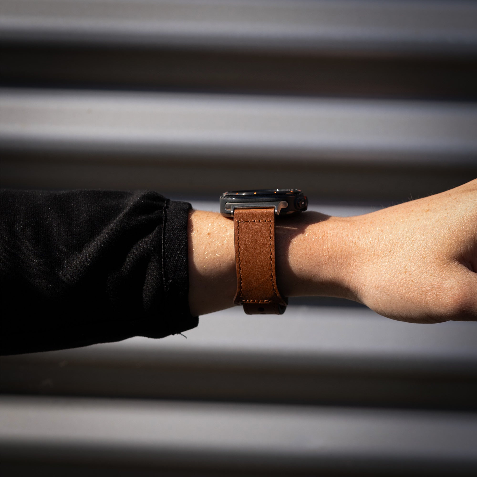 Samsung Galaxy Watch Ultra 2 Leather Strap with Snap Closure (Brown)