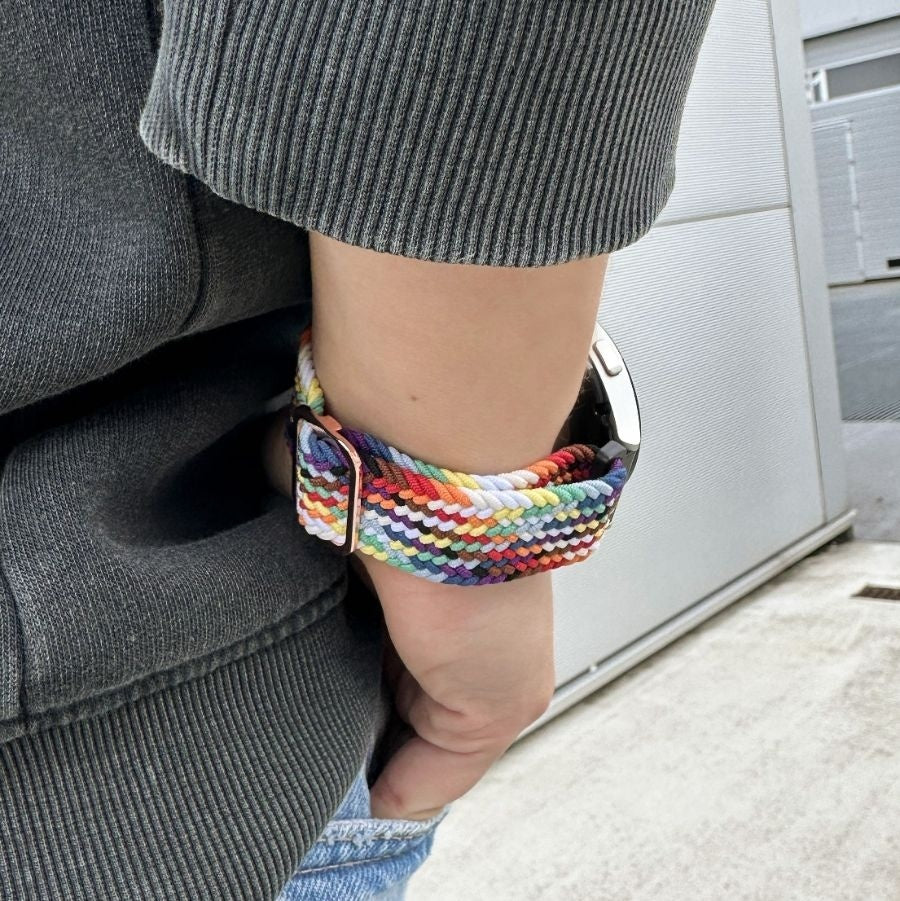 Watch Strap Woven Nylon 20mm - Quick Release (Rainbow)